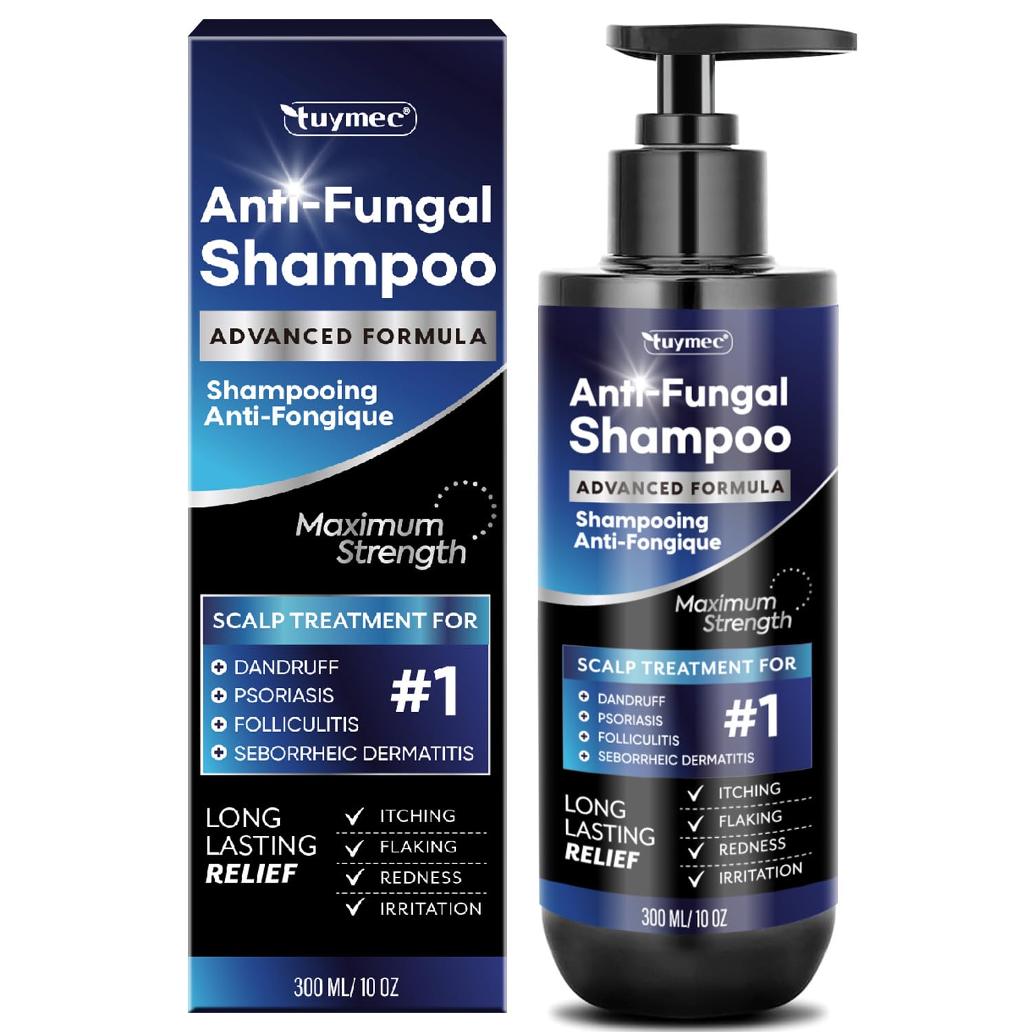 Psoriasis Shampoo, Seborrheic Dermatitis Folliculitis Shampoo, Anti-Fungal and Anti-Dandruff for Men and Women 300ML.