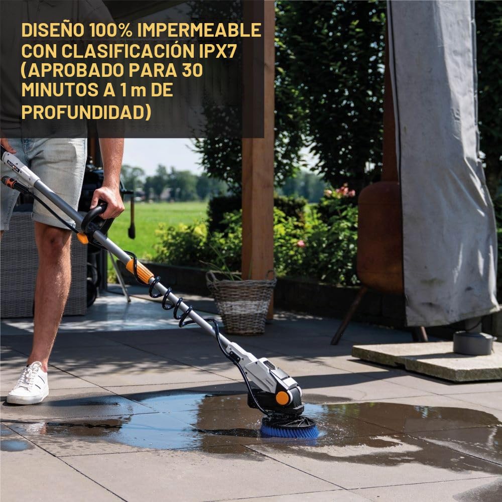 Brocha motorizada telescópica 18V sin cable Twin Brush - Batavia - - sin batería ni cargador