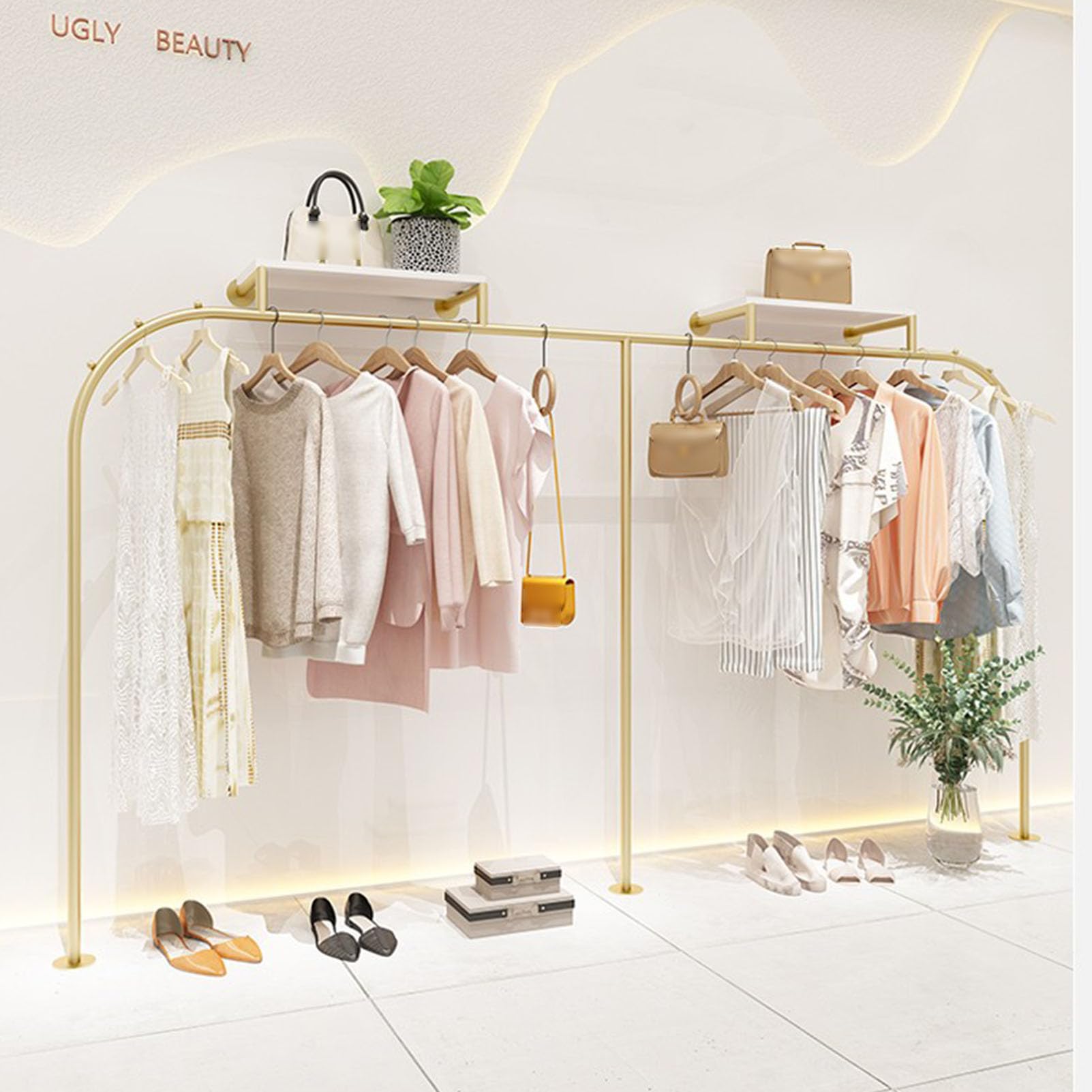 2018 C Iron Clothing Rack Clothing Store Display Racks For 4 Easy Ways