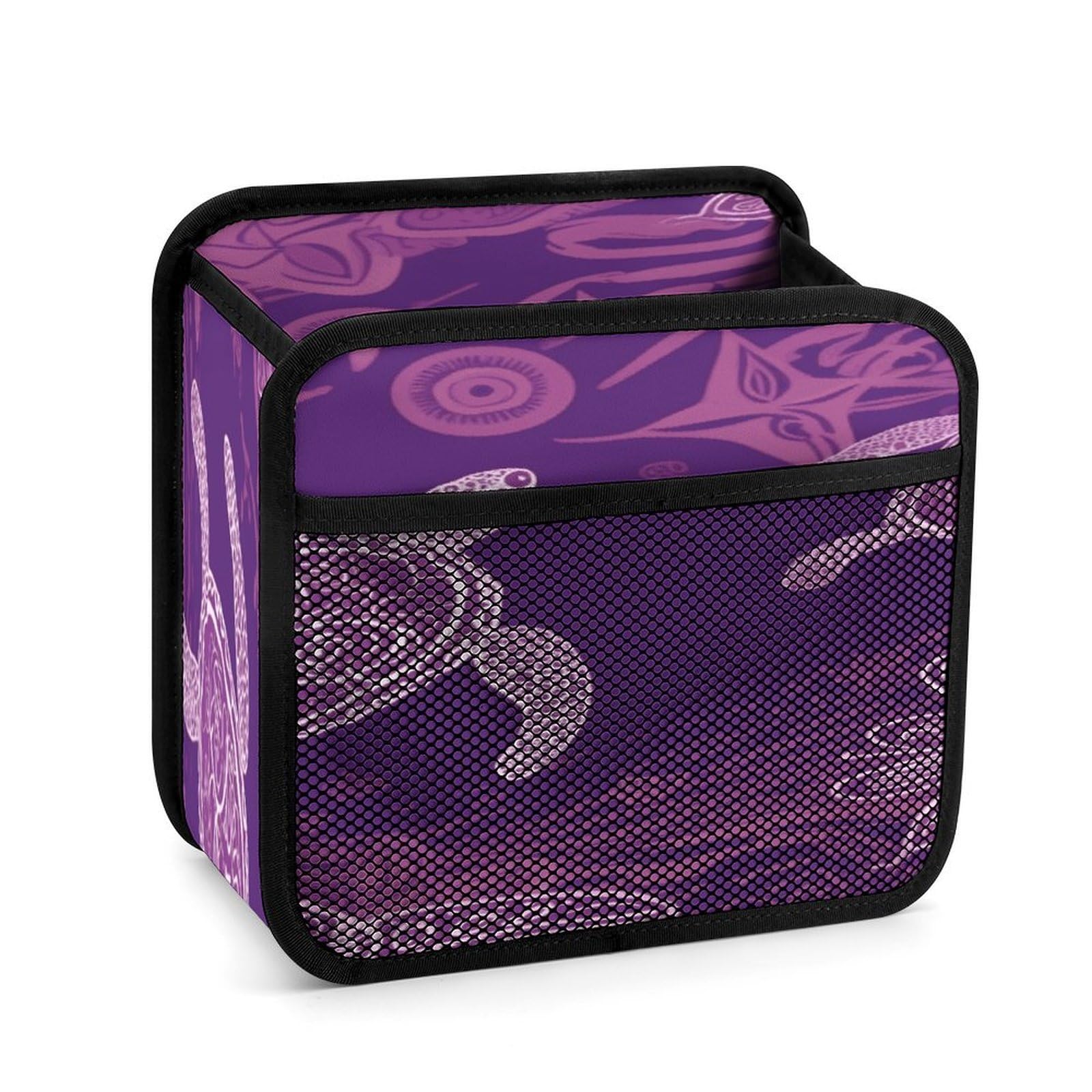 Btcowzrv Style Hawaii With Purple Sea Turtle Car Seat Back Organizer, Pu Leather Hanging Backseat Car Organizer With Elastic Mesh Pocket, Storage Bag For Most Vehicles