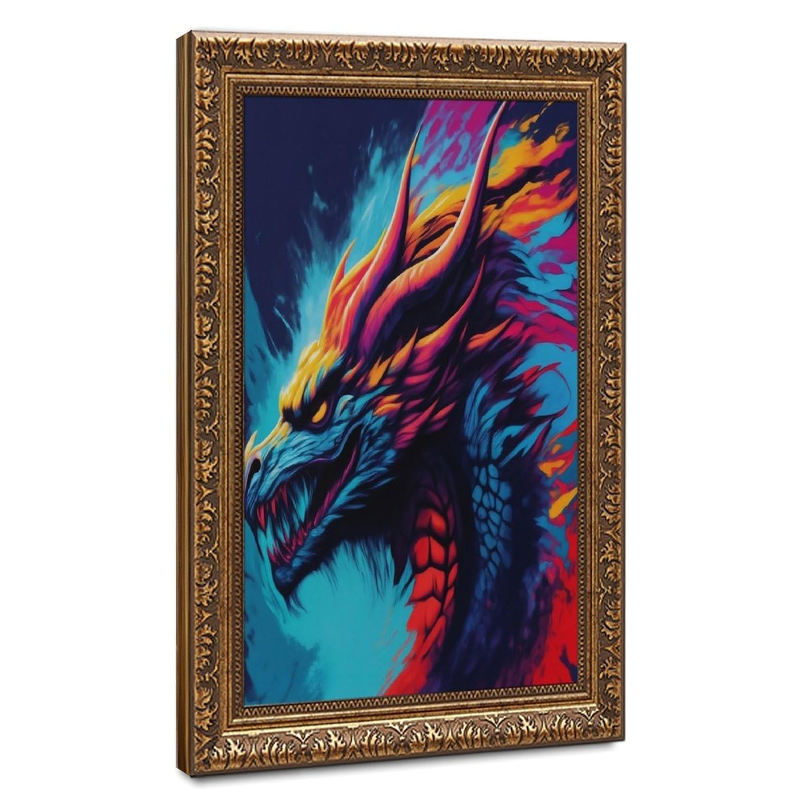 Bareronor Game Color Dragon Poster Canvas Poster Bedroom Decor Landscape Office Room Decor Gift 20" L X 30" W