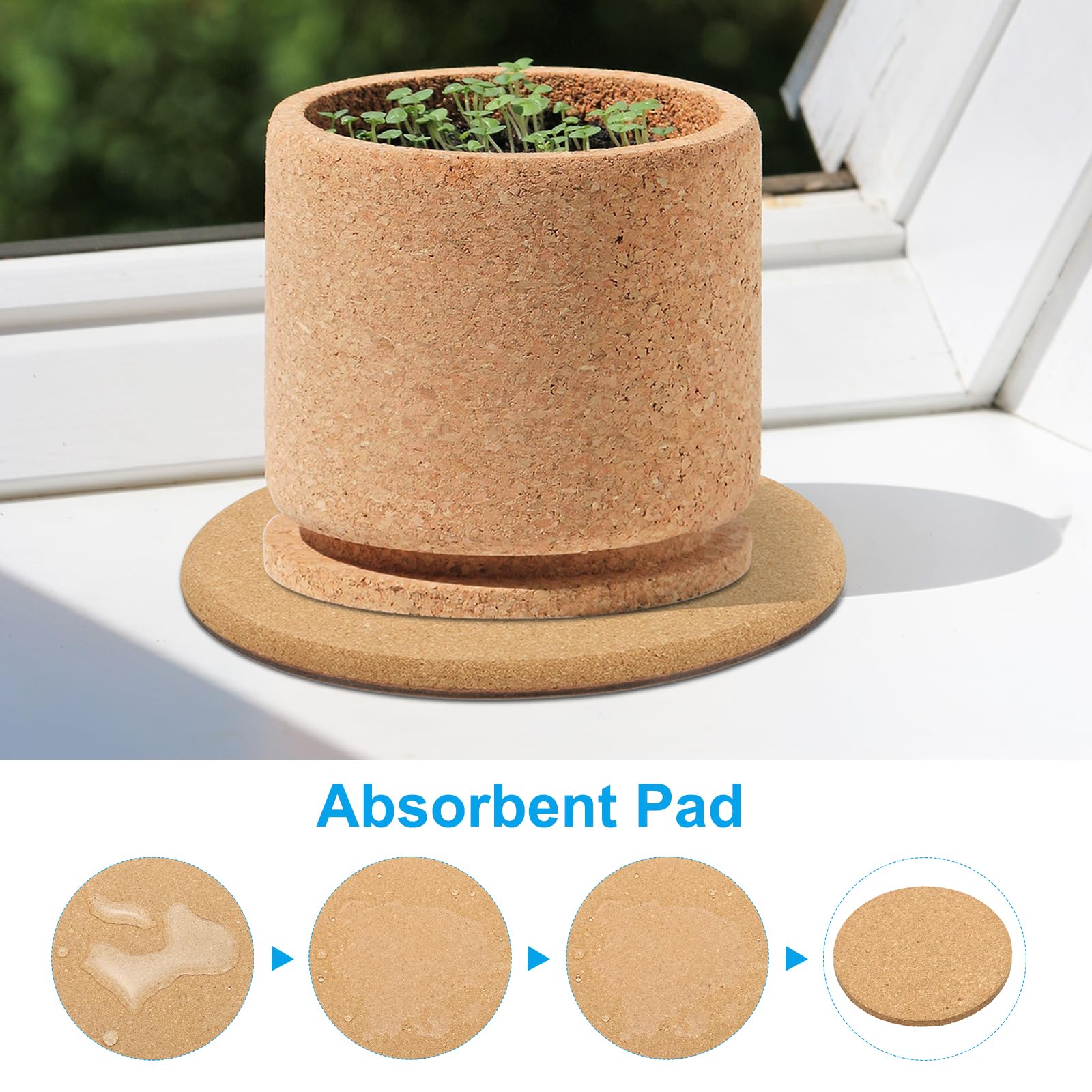 PATIKIL Cork Plant Coasters 4 Inch - Image 4