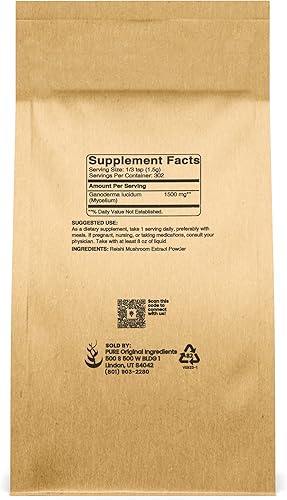 Miniatura 5 de Pure Original Ingredients - Cola de pavo, Reishi y Cordyceps en polvo, natural, suplementos