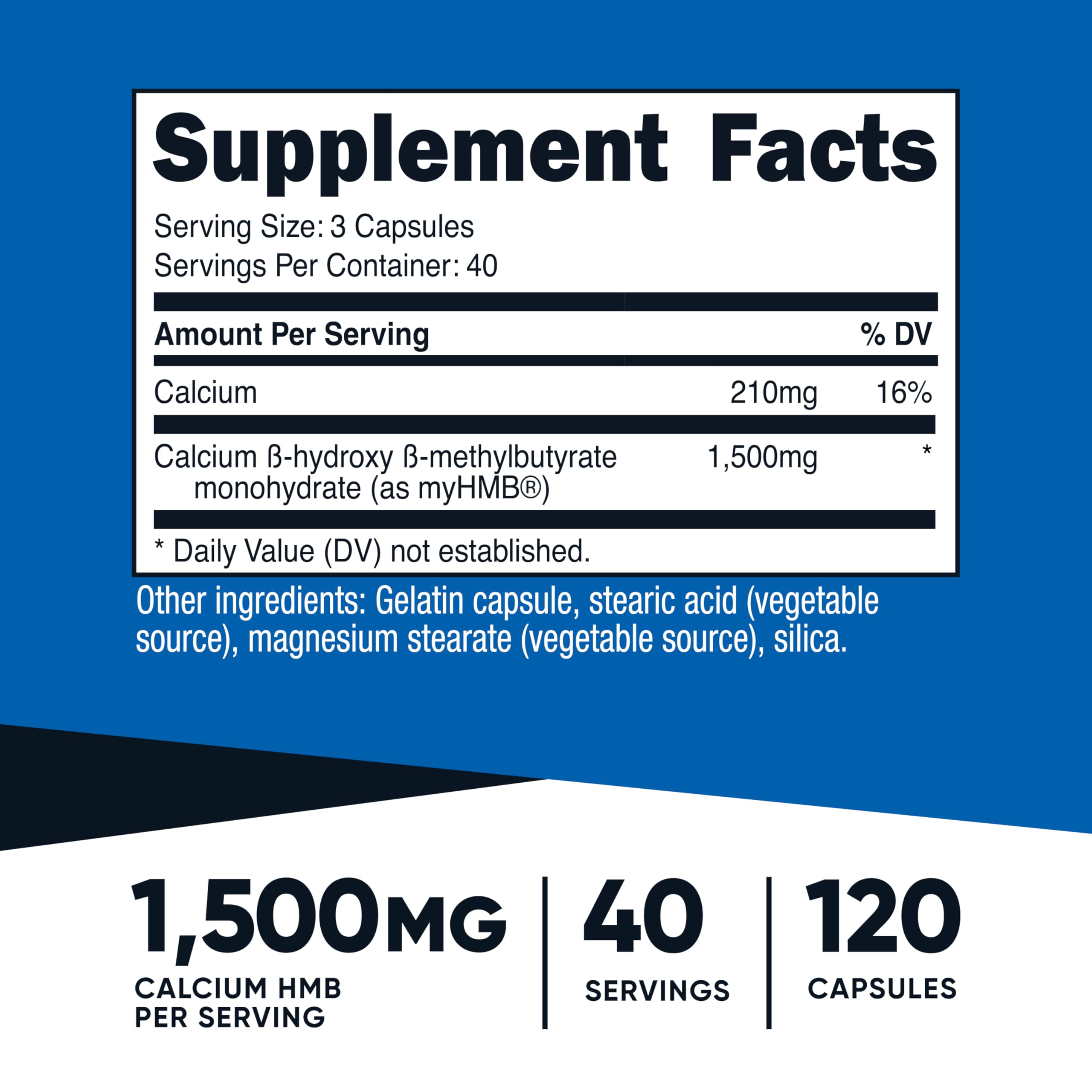 Nutricost myHMB Capsules 1,500MG Calcium HMB Per Serving, 120 Capsules — Amazon image 2