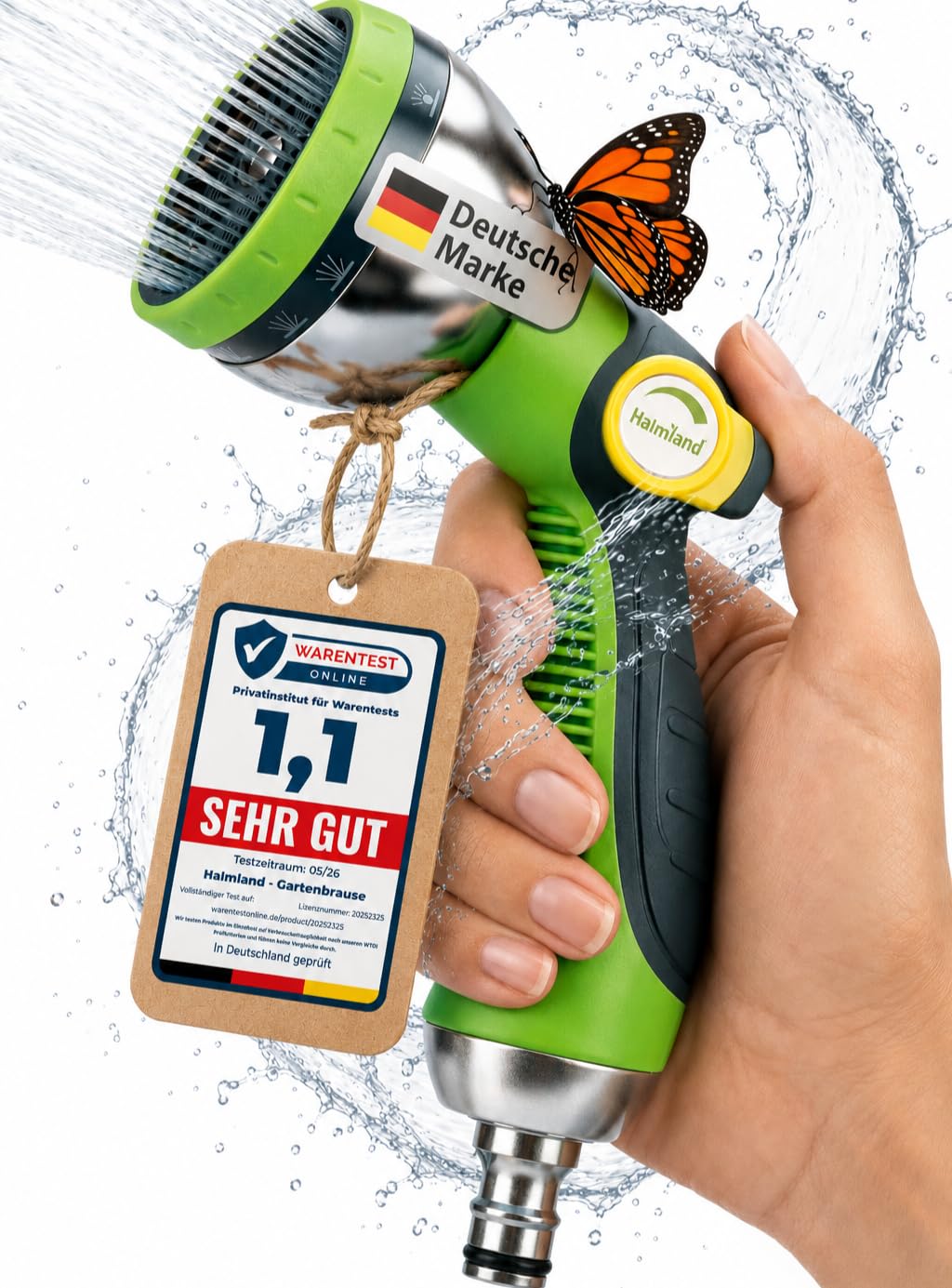 halmland Professional Garden Shower Metal Reinforced Water Sprayer High Pressure Gun for Garden Hose with Precise Thumb Control Ideal for Easy Garden Watering Versatile Garden Sprayer
