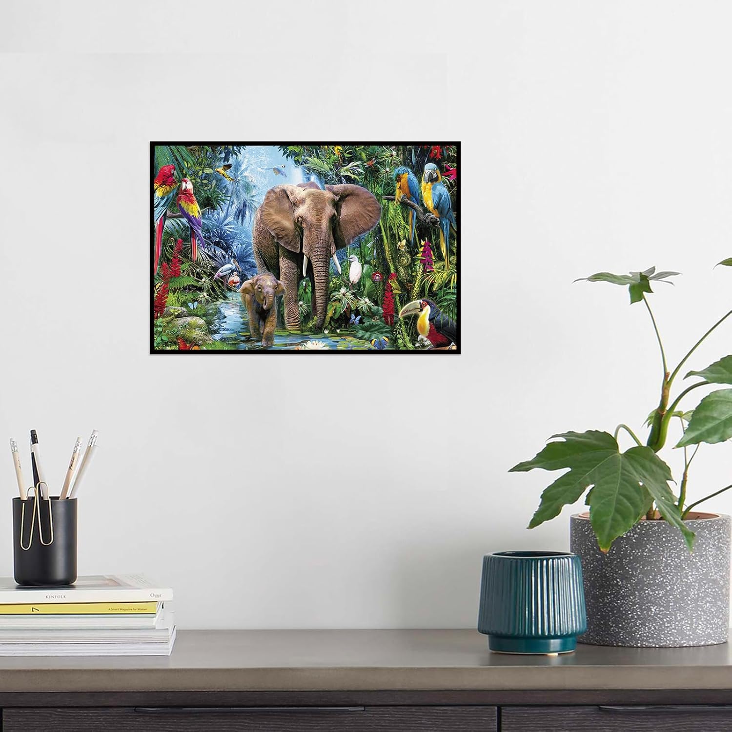 Amazon | （38×26cm）CHengQiSM 木製パズル 300ピース 動物の森 パズル