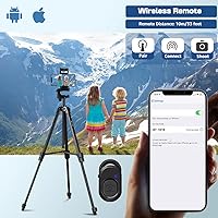 Vista 5 de Trípode, Lusweimi - Trípode de cámara de 73 pulgadas para iPad Pro y iPhone compatible con tablet/iPad Pro de 12.9 pulgadas, trípode para cámara