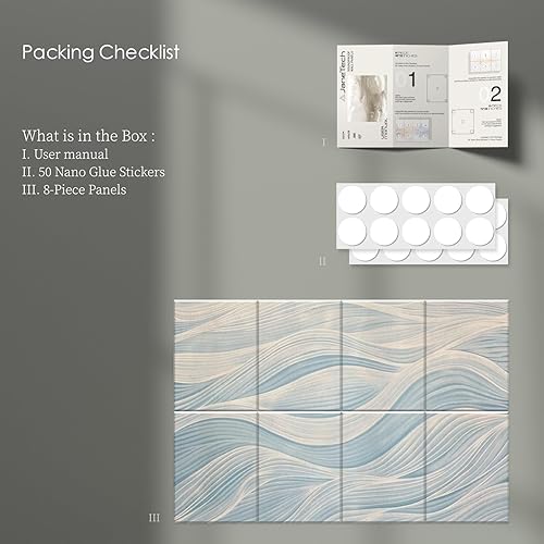 Miniatura 7 de Paquete de 8 paneles acústicos artísticos, paneles acústicos decorativos de 48 x 32 pulgadas, arte de pared absorbente de sonido con nano pegamento