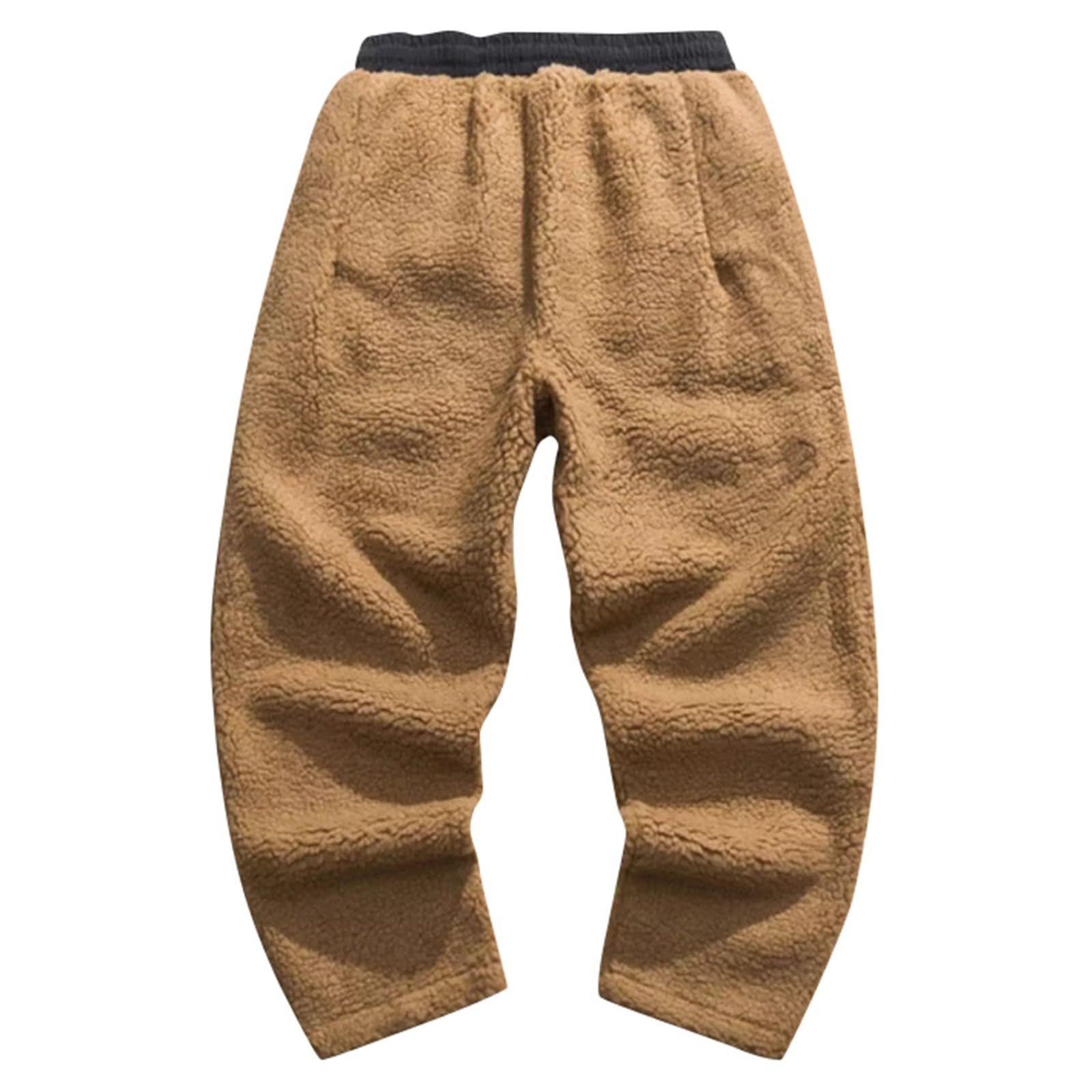 Pantaloni da jogging in pile, morbidi e comodi, con elastico in vita con coulisse, ideali per lo sport quotidiano, all'aperto, in palestra o per la corsa al piede.
