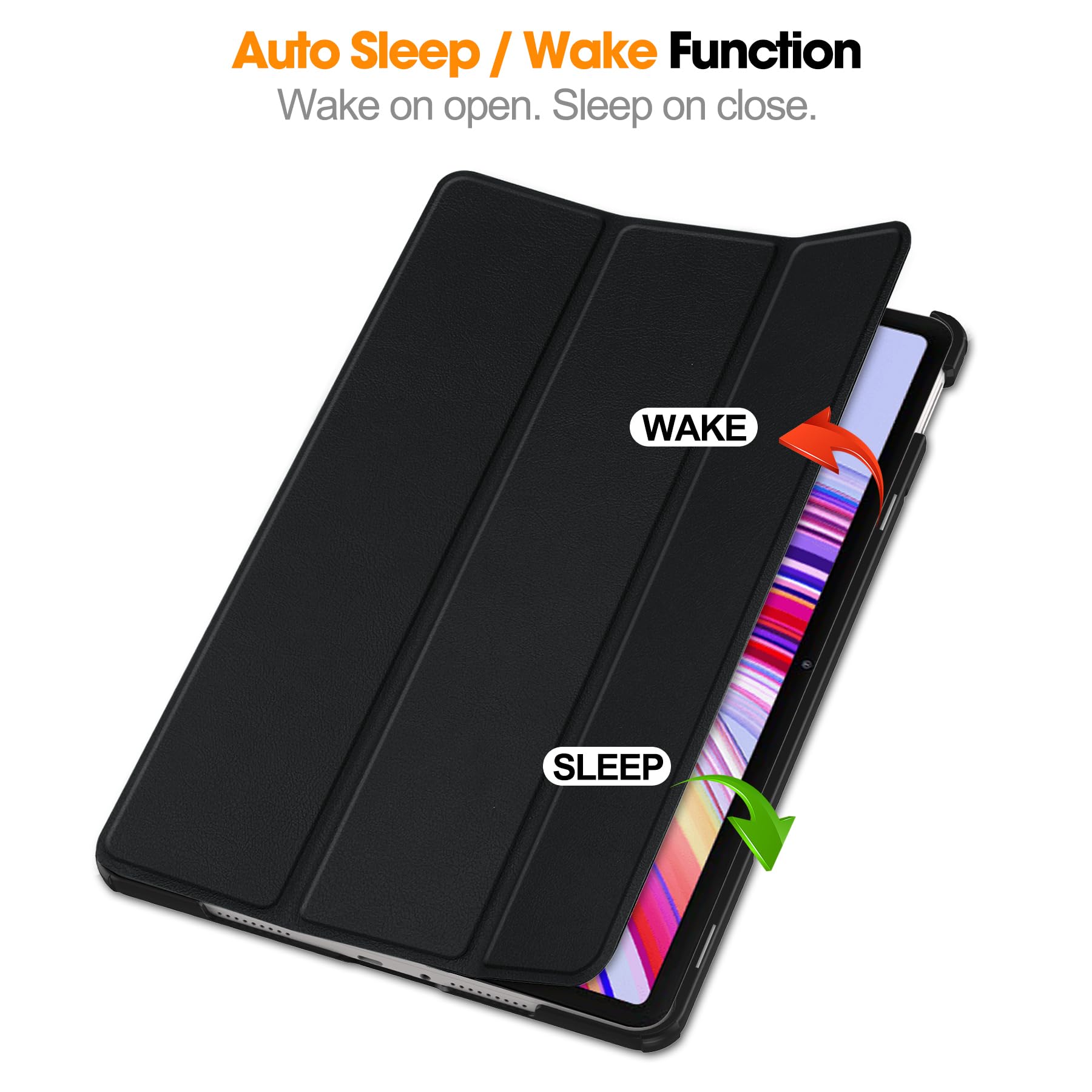 Vakarey Custodia per Xiaomi Redmi Pad Pro,Ultrasottile con Supporto Cover Tablet per Redmi Pad Pro 12.1 Pollici 2024,Nero