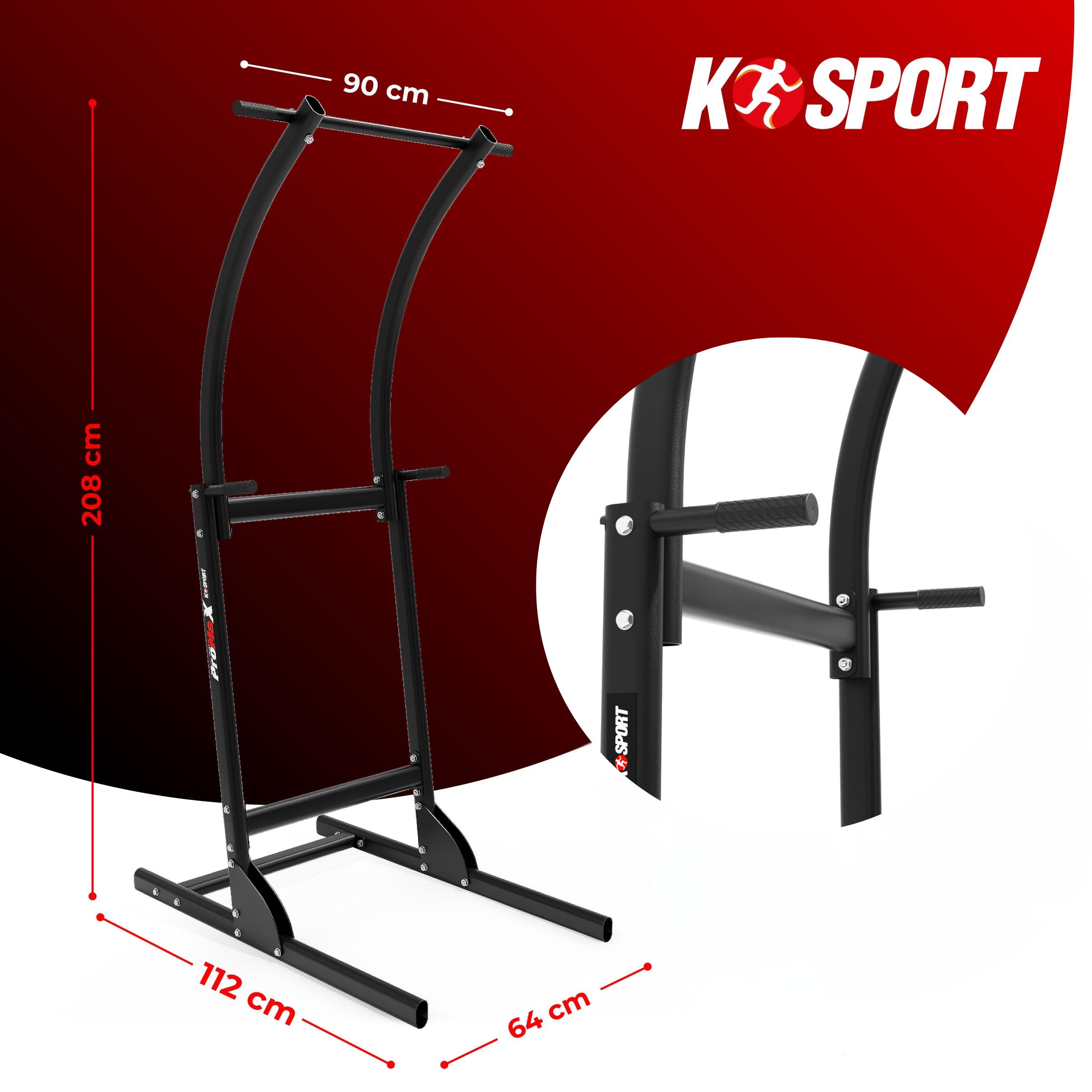 K-Sport: Power Tower Fitness Aparato | Barra de dominadas independiente | Torre de fuerza multifuncional | Fitness Tutm | Power Rack para gimnasio en casa | Entrenamiento de fuerza para el hogar
