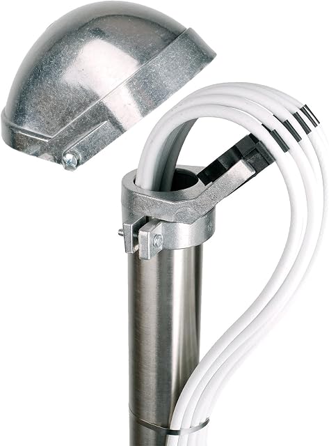 DUR-line Nasadka masztu Maka 50 ALU - niezniszczalny odlew ciśnieniowy aluminiowy - najwyższa jakość - z wejściem na kabel