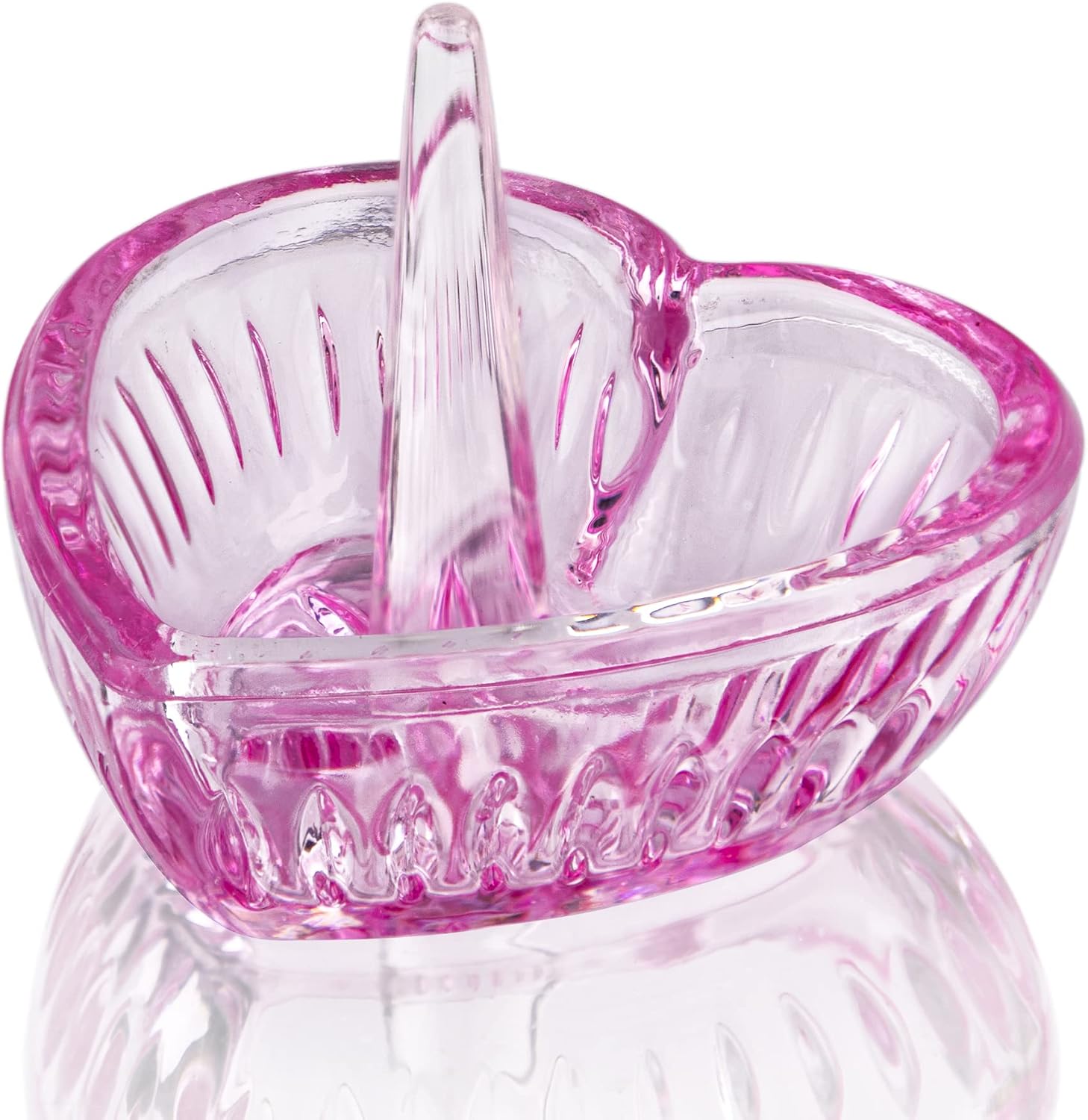 Pink Crystal Heart Ring Holder Dish Jewelry Organizer Vanity Decor
