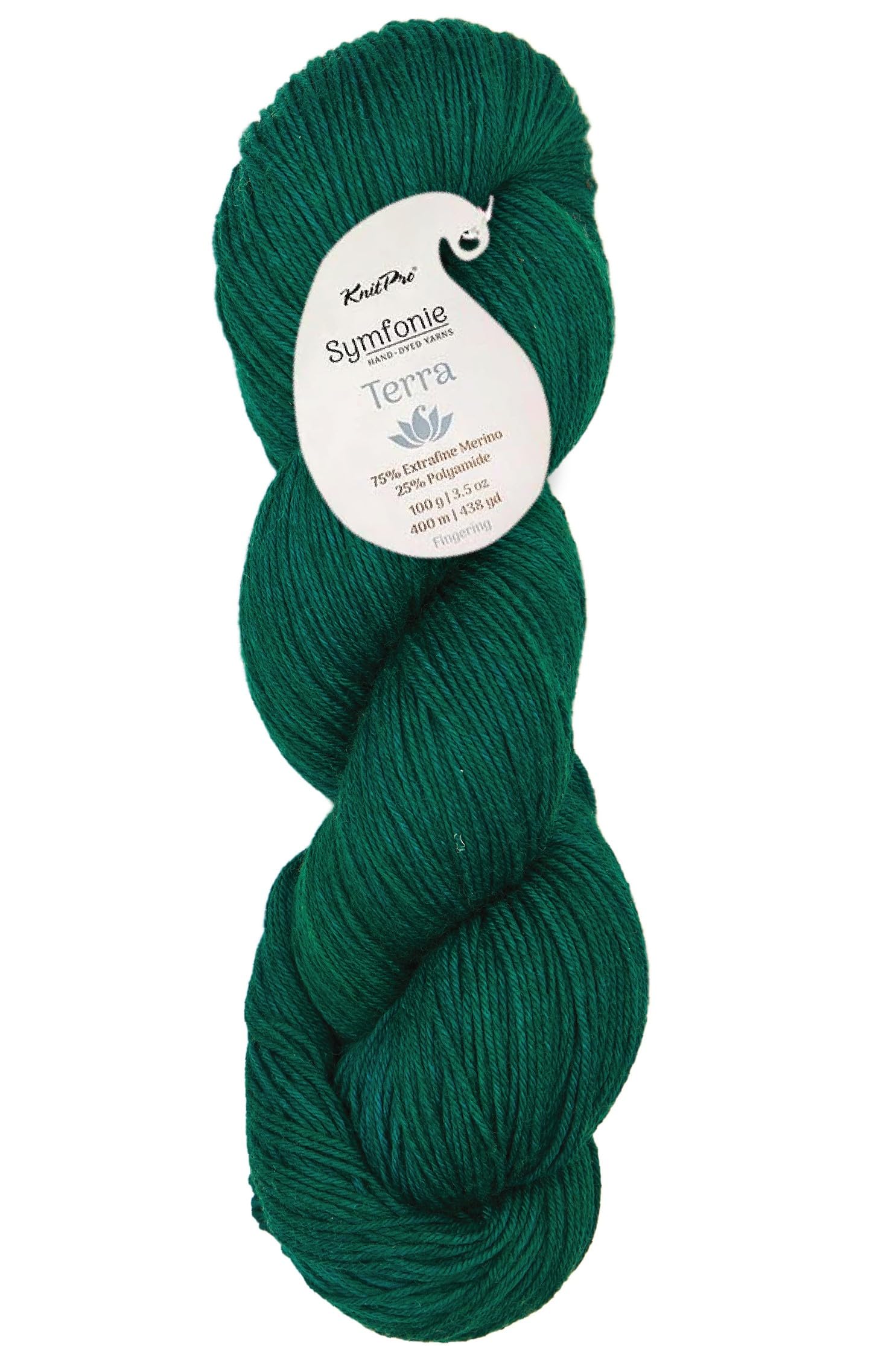 Knitpro Terra Symfonie lana verde esmeralda que no pica para tejer prendas delicadas de punto