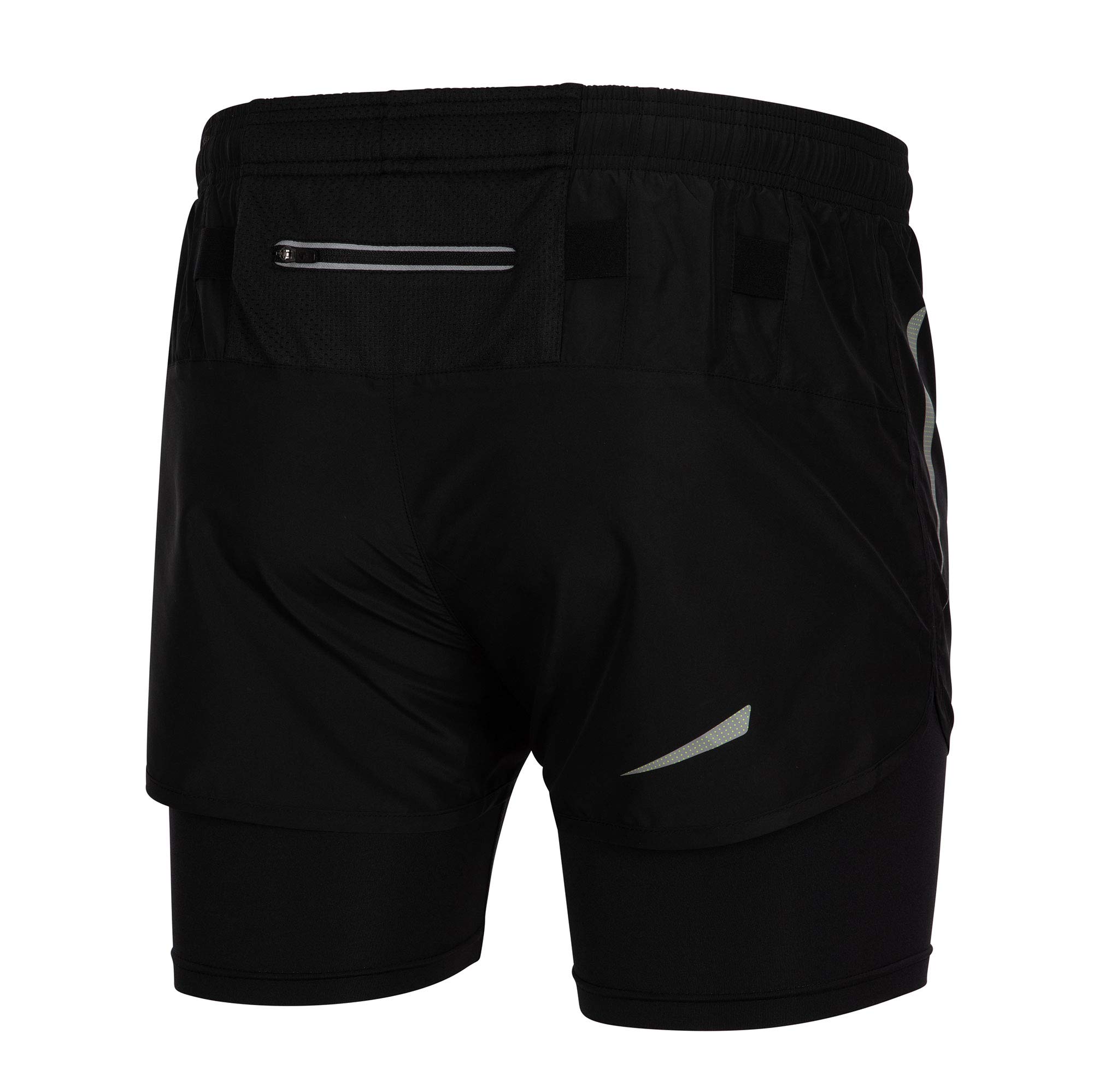 Airtracks Short de course fonctionnel pour homme Pro Line - Short de course 2 en 1 - Short court - Pantalon de sport - Pantalon de jogging - Respirant - Séchage rapide - Réflecteurs