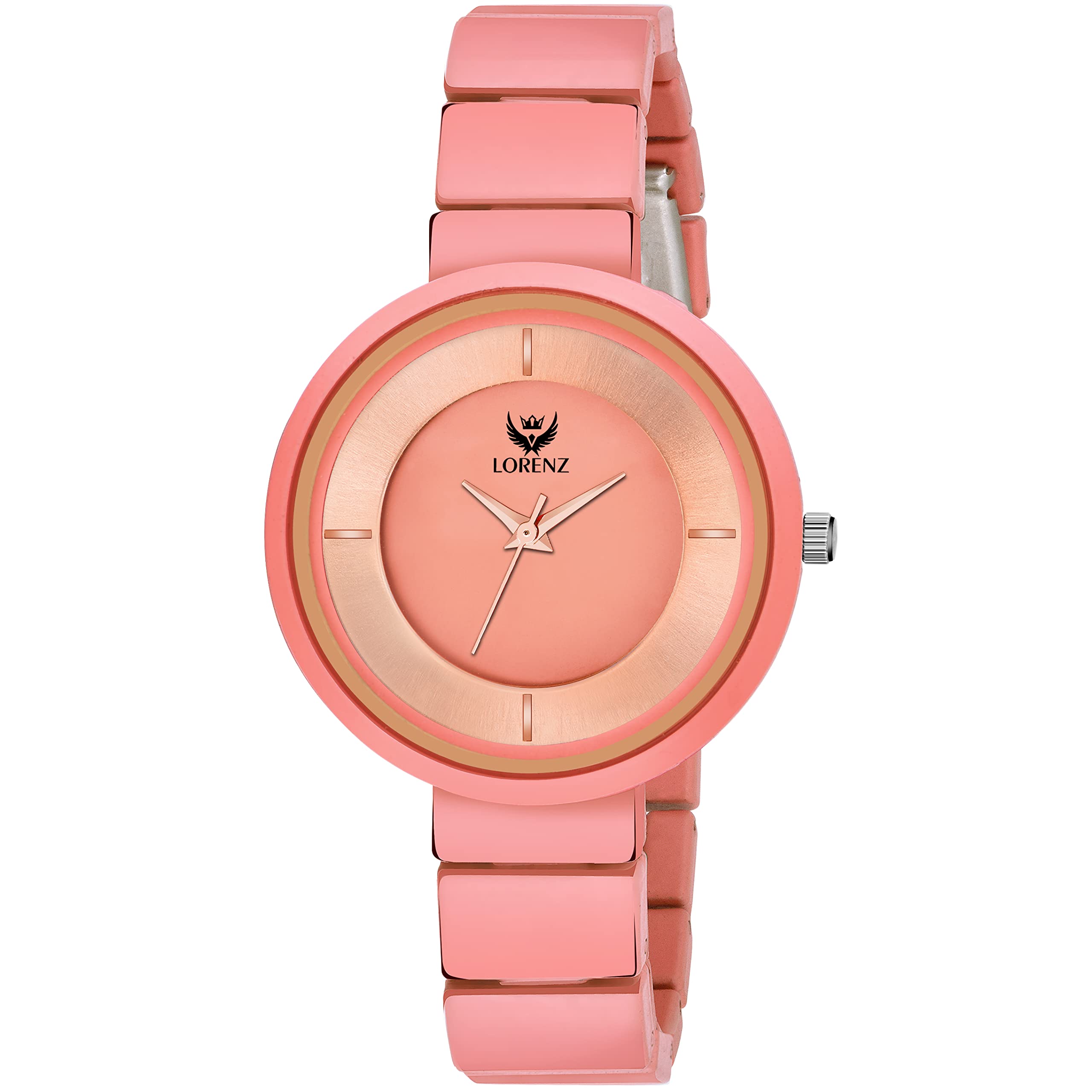 LORENZ Luxury Finish Peach-Red Analogue Watch for Women & Girls | AS-106A (B09T9V4J74) Amazon Price History, Amazon Price Tracker