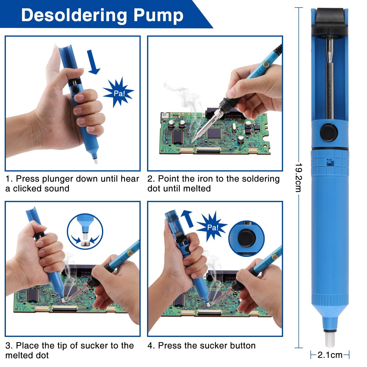 Kit de fer à souder 24 en 1, 60 W, température réglable de 200 à 450 °C, kit de soudure électrique avec 5 pannes à souder, multimètre numérique, support de fer à souder, pompe à dessouder
