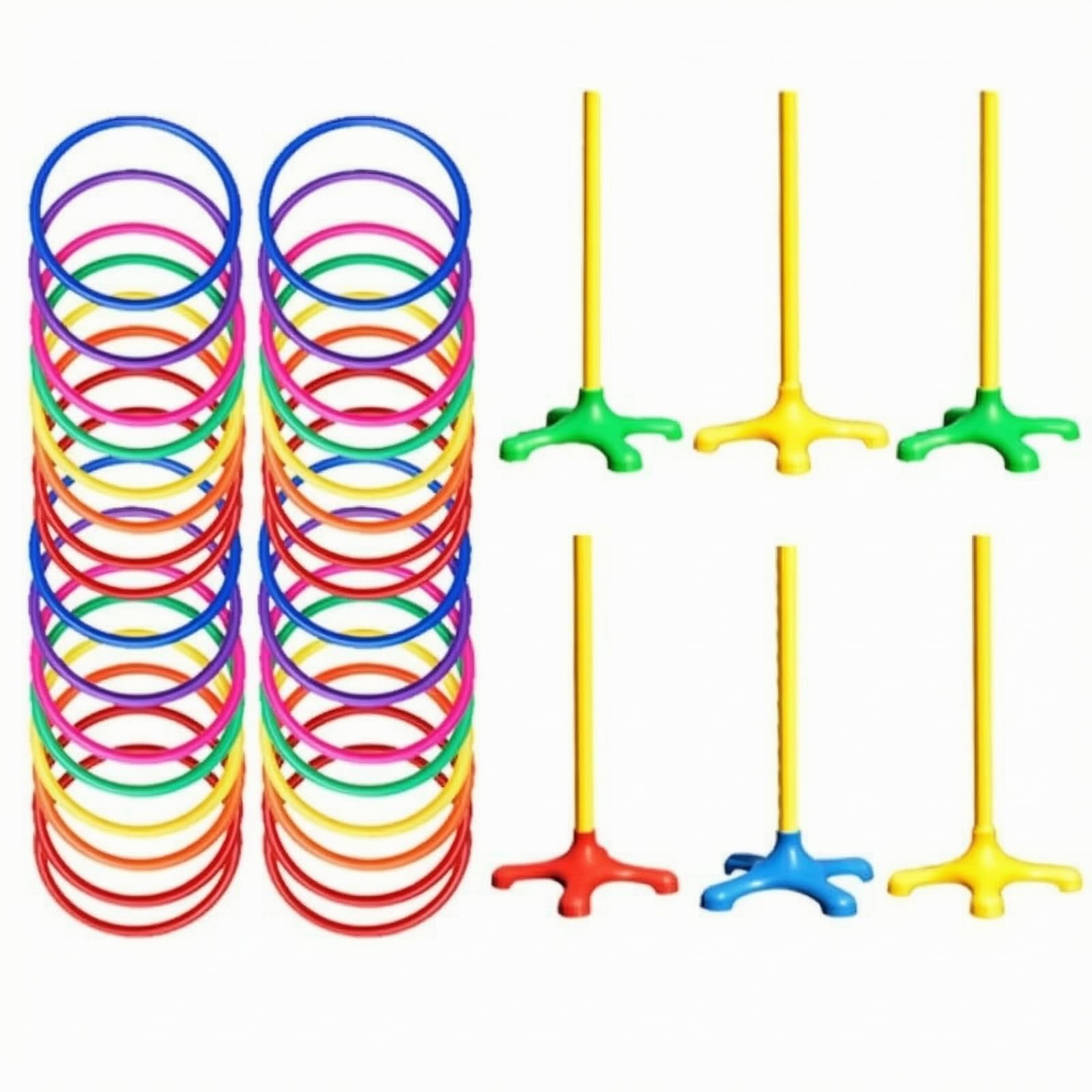 Juego Plástico Multicolor | Ligero, Juego con Bolsa Almacenamiento, para Espacios educativos, Niños