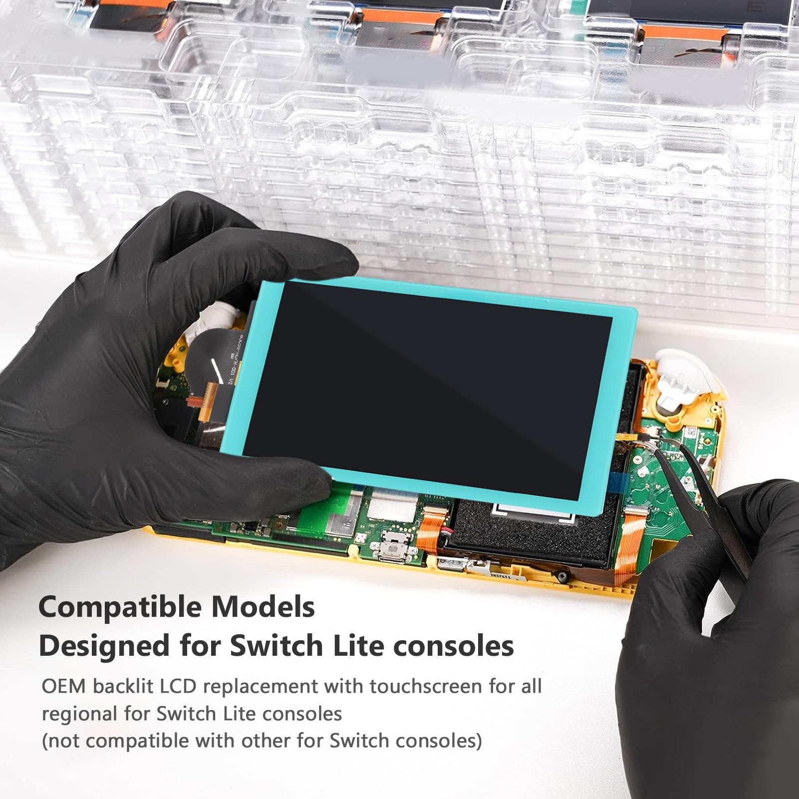 Schermata di Sostituzione LCD Retroilluminata con Touchscreen per Switch Lite Console Colore Ideale per Riparazione Schermi Tratteggiati Difettosi OEM Standard