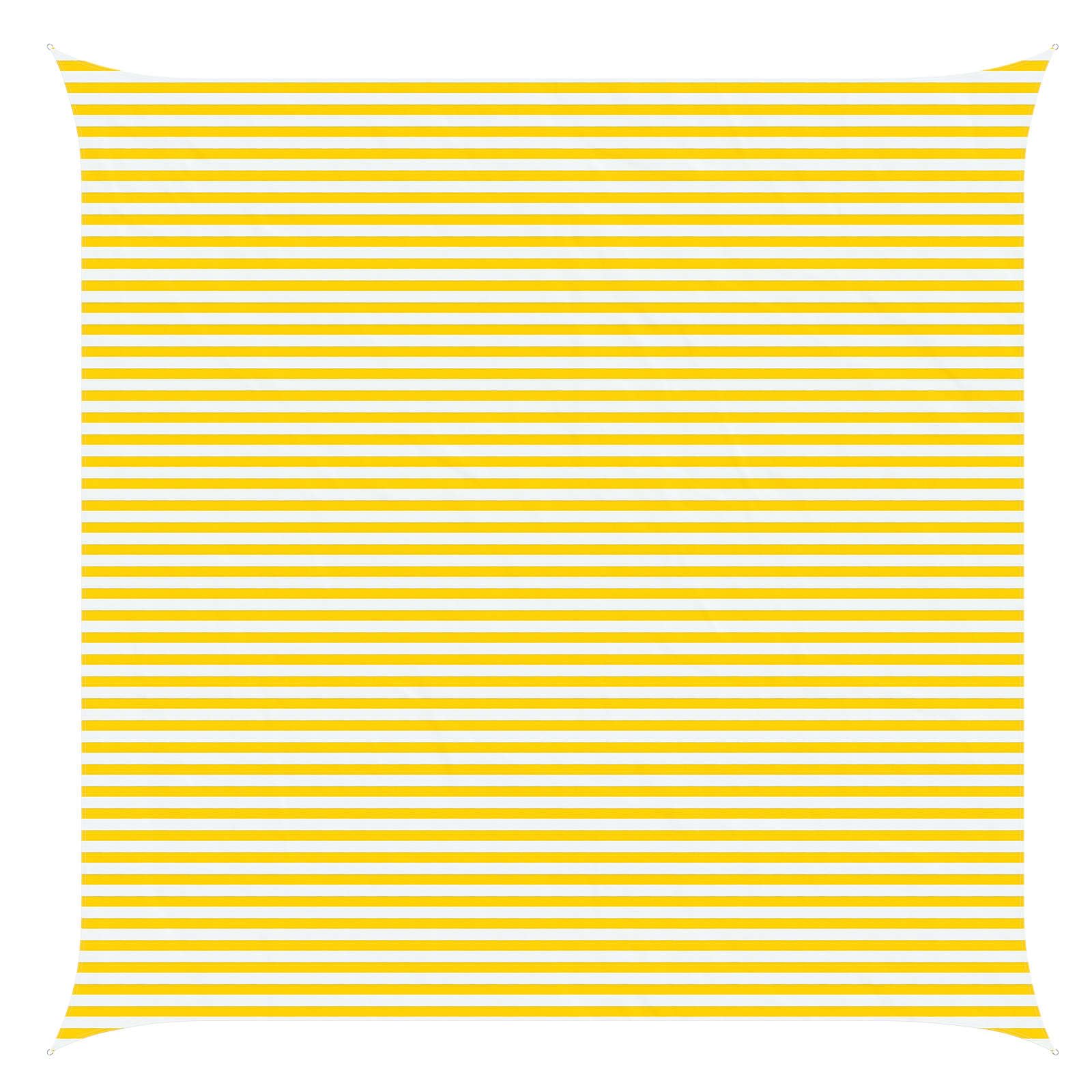 vidaXL Sun Shade Sail Yellow and White 6 x 6 m 100% Polyester Oxford, Balcony Canopy, Modern Outdoor Shade Sail, UV-Resistant Sunshade for Garden, Patio and Poolside, Weather Cover and Shelter — image 1