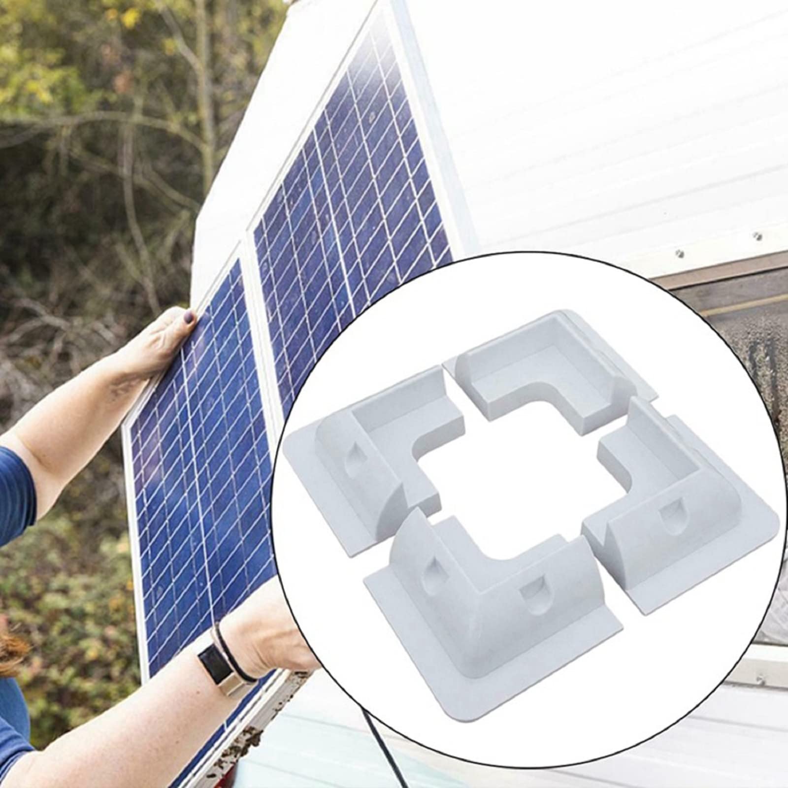 Solare Staffa Pannello, Staffa Angolare Pannello Solare, Staffa Angolare in Plastica, Staffe Pannello Solare ABS Per Tetto Campeggio Furgoni Roulotte Qualsiasi Superficie Piatta,5pcs