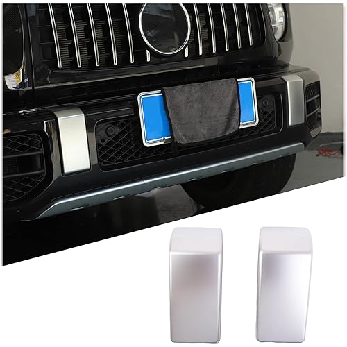 Front Bumper Panel Trim Cover Compatible for Mercedes Benz G-Class W463 G500 G55 AMG G63 2019 2020 2021 2022 2023 2024 ABS Front Bumper Decor Cover Trim Exterior Accessories (Chrome)