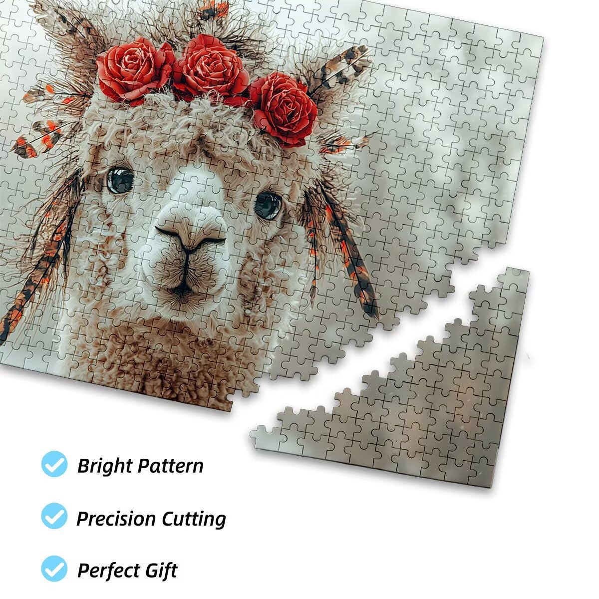 Puzzle 1500 sztuk Dorośli Zwierzęta Zestaw puzzli Alpaka dla dorosłych 87 x 57 cm, kolorowe, klasyczne Wyzwanie edukacyjne Superior Zabawki dla Mężczyzn Wyzwanie Zabawki Rodzinny Prezent Dekoracja