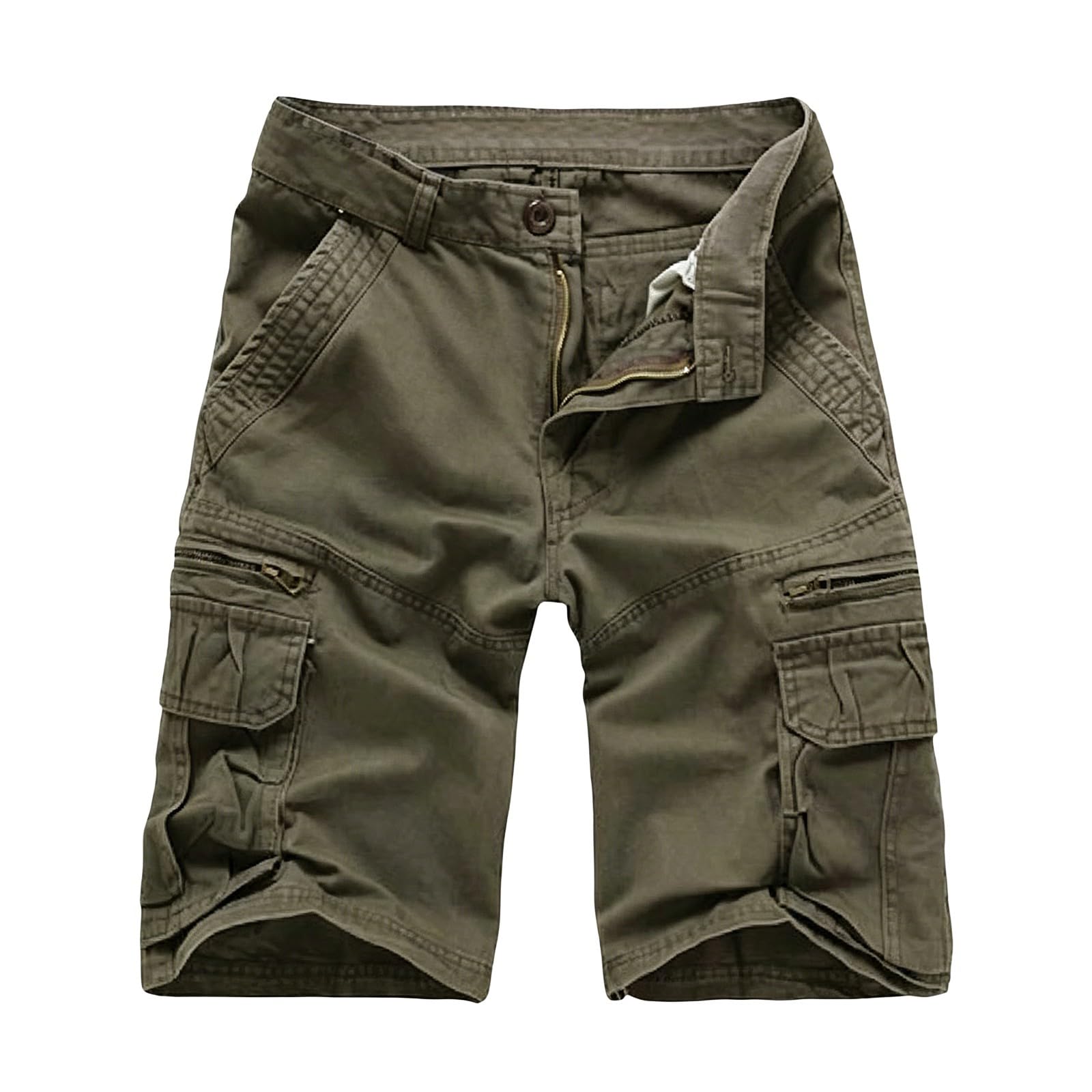 Short de travail en coton stretch avec fermeture éclair pour homme