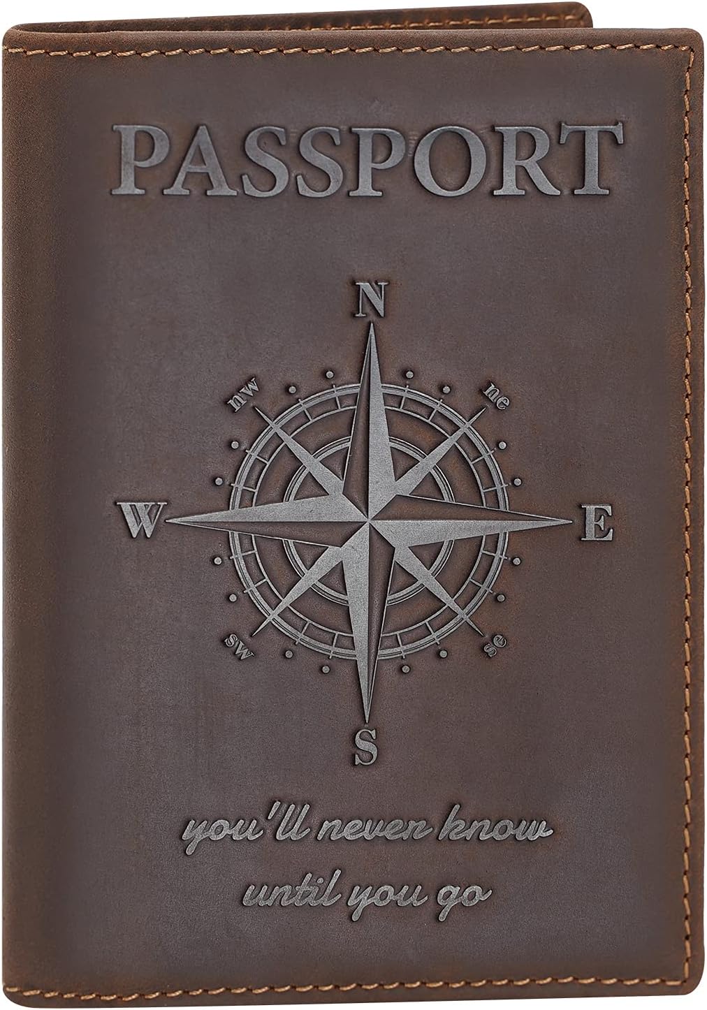  | Polare Slim RFID Blocking Leather Passport Holder Travel Bifold Wallet For Men(Brown) | Passport Wallets