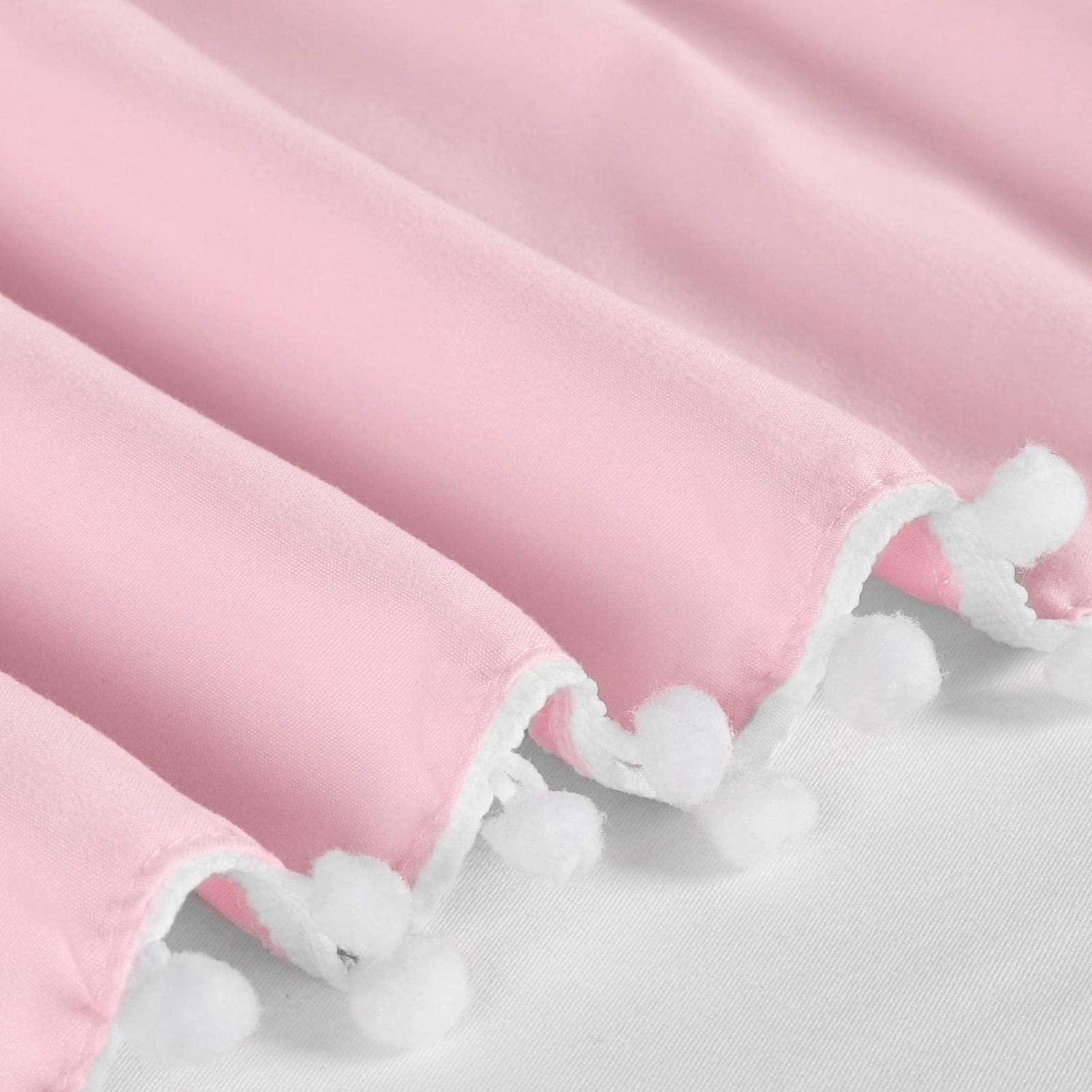 Gonne per Lettino - Gonne per Lettino per Bambini | Gonna arricciata per presepe con Pompon, gonne per Lettino per Bambini in Microfibra per Bambine 28 "X 52"