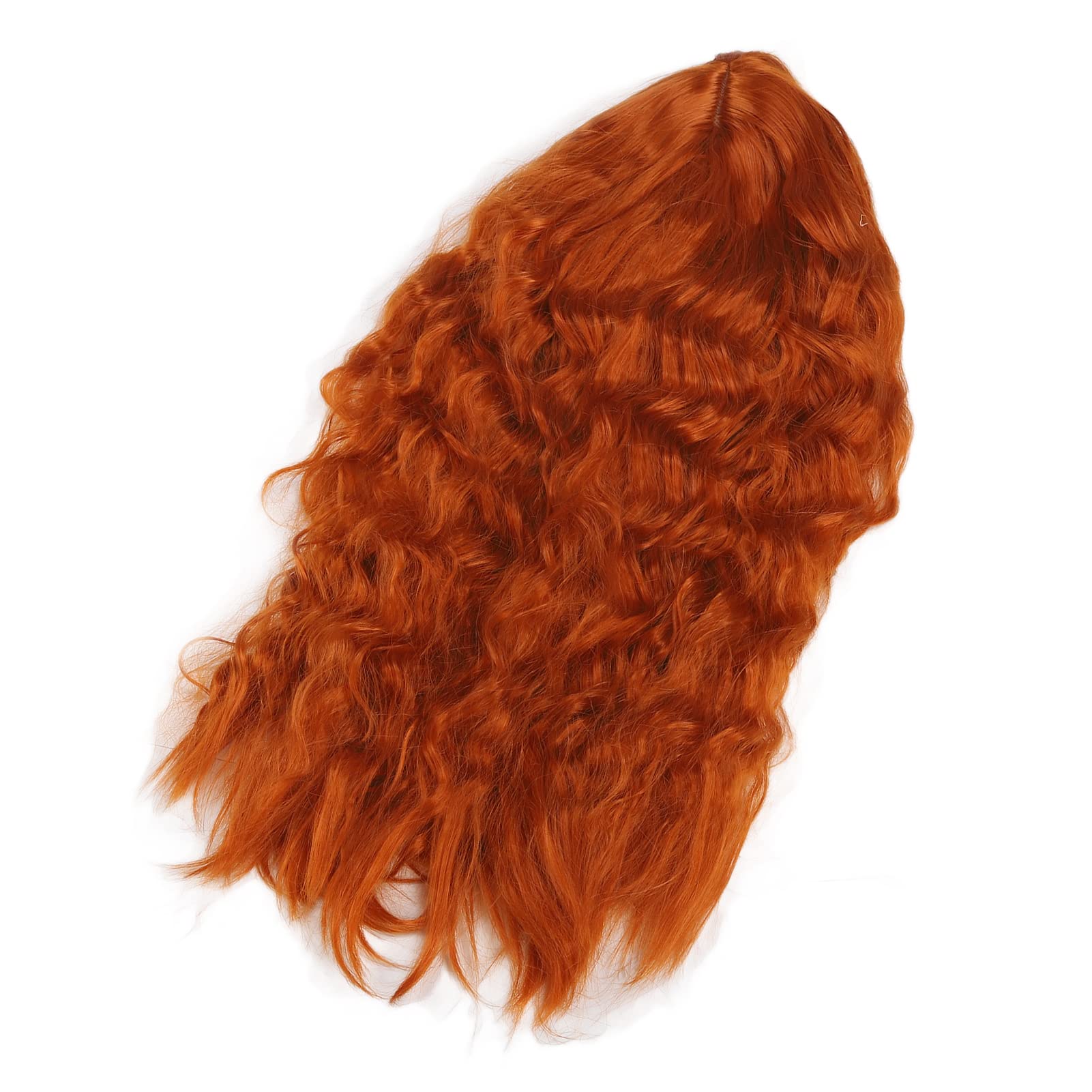Women Curly Hair Wig, Wavy Breathable Elastic Women Wig for Halloween for Girls (Dirty Orange)