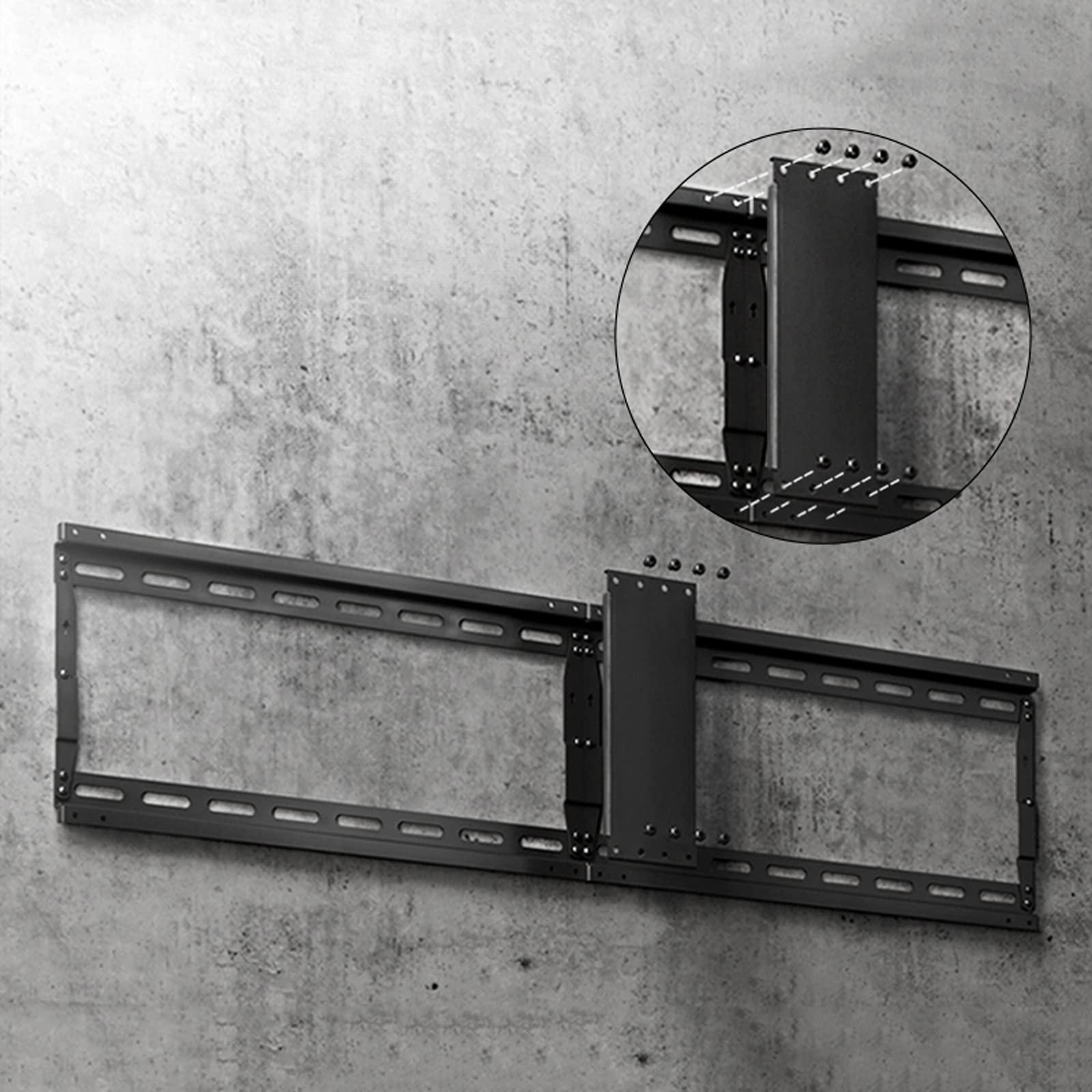 tv Stand Ultra magro TV Mount Matte Black Bland Screen TV Montare per la maggior parte dei televisori a schermo piatto 43-90 pollici a schermo basso profilo riparato TV Staffa a parete, max VESA 90. 0