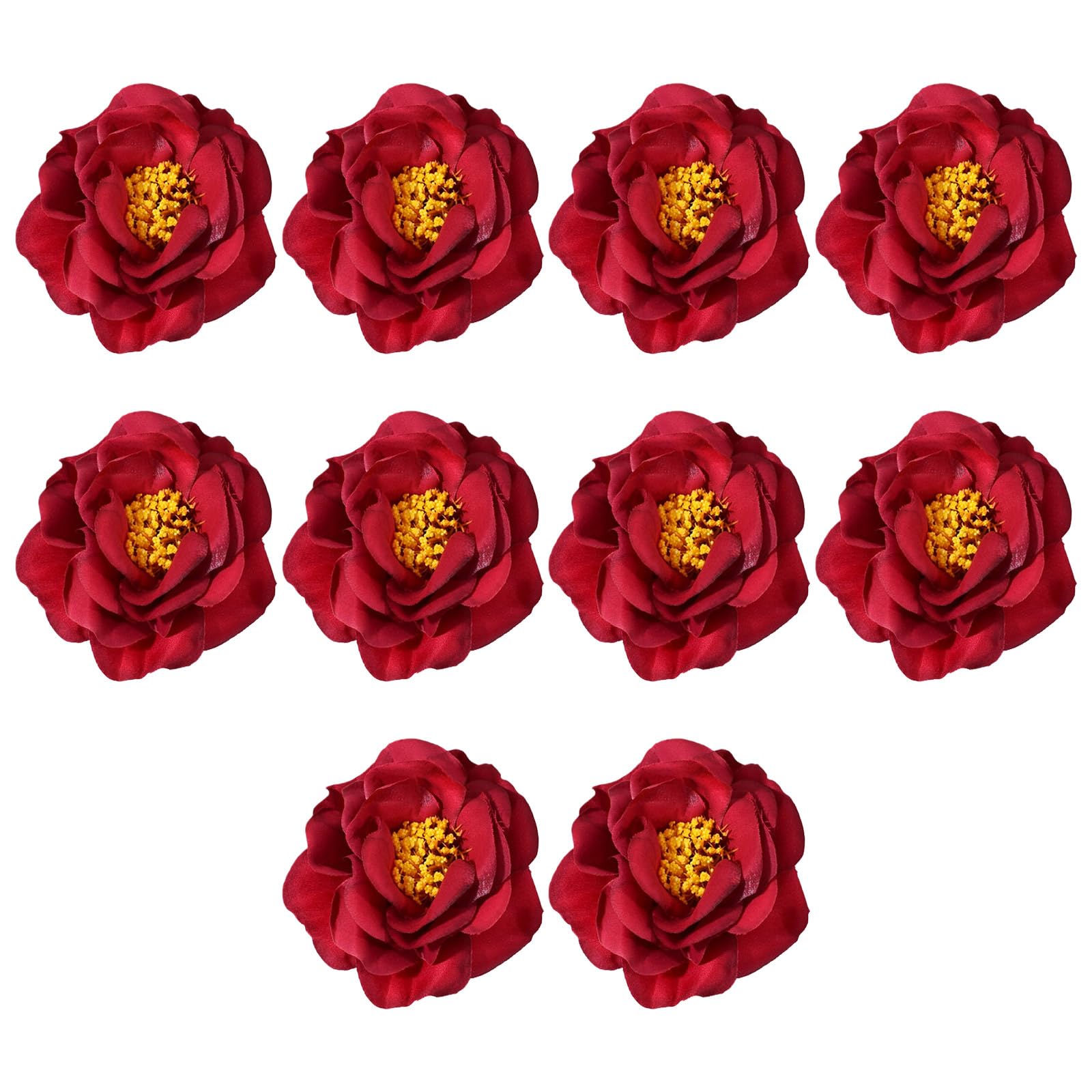 Msioytog 10Pcs Artificial Flower Head for Sewing Craft Small Flower Buds for Home Decoration Wedding Bouquets Arrangements Artificial Rose Head