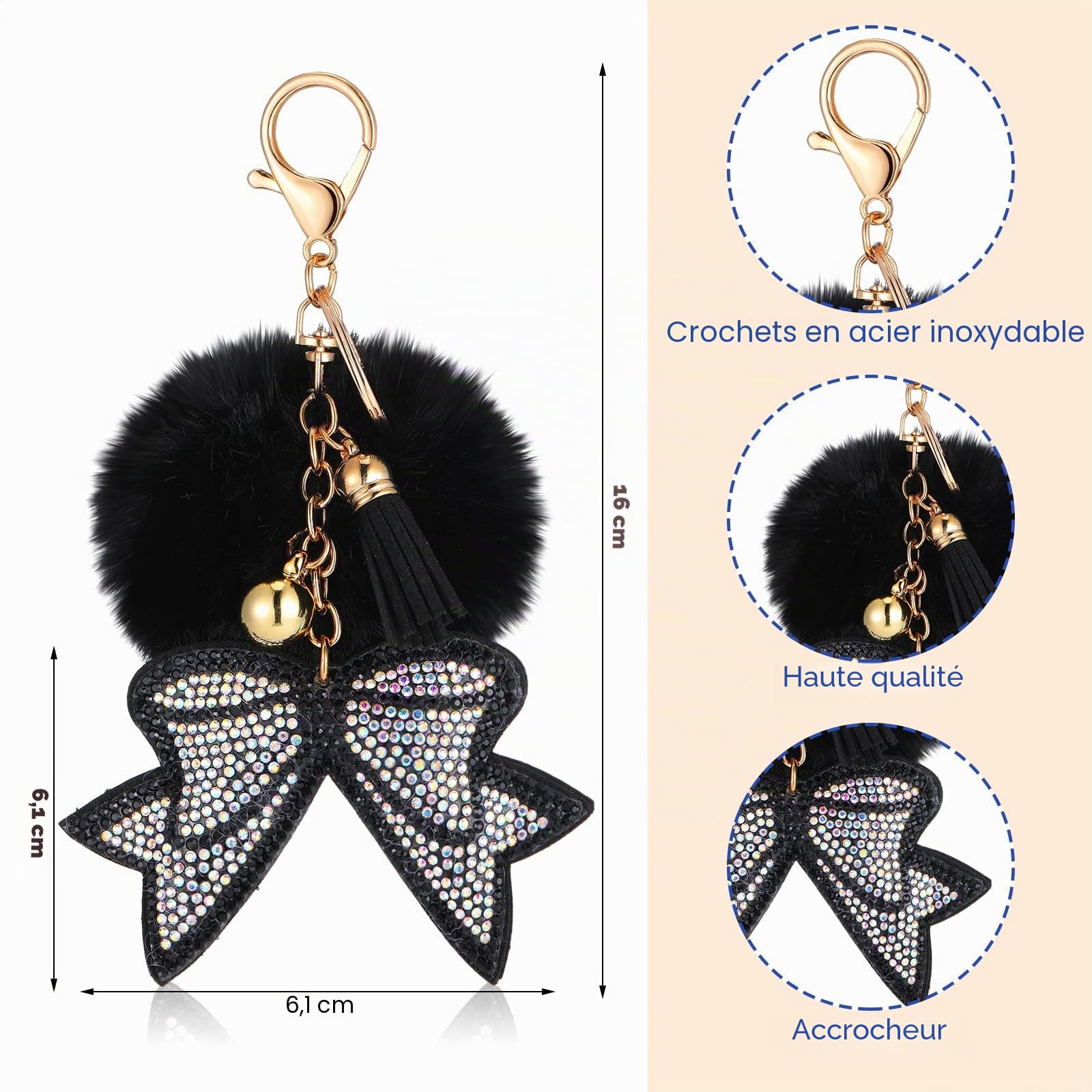 Noveread Cheer Backpack with Cheer Bow Keychain Cheerleading Glitter Backpack Cheerleaders Gift Cheer Bags for Sport