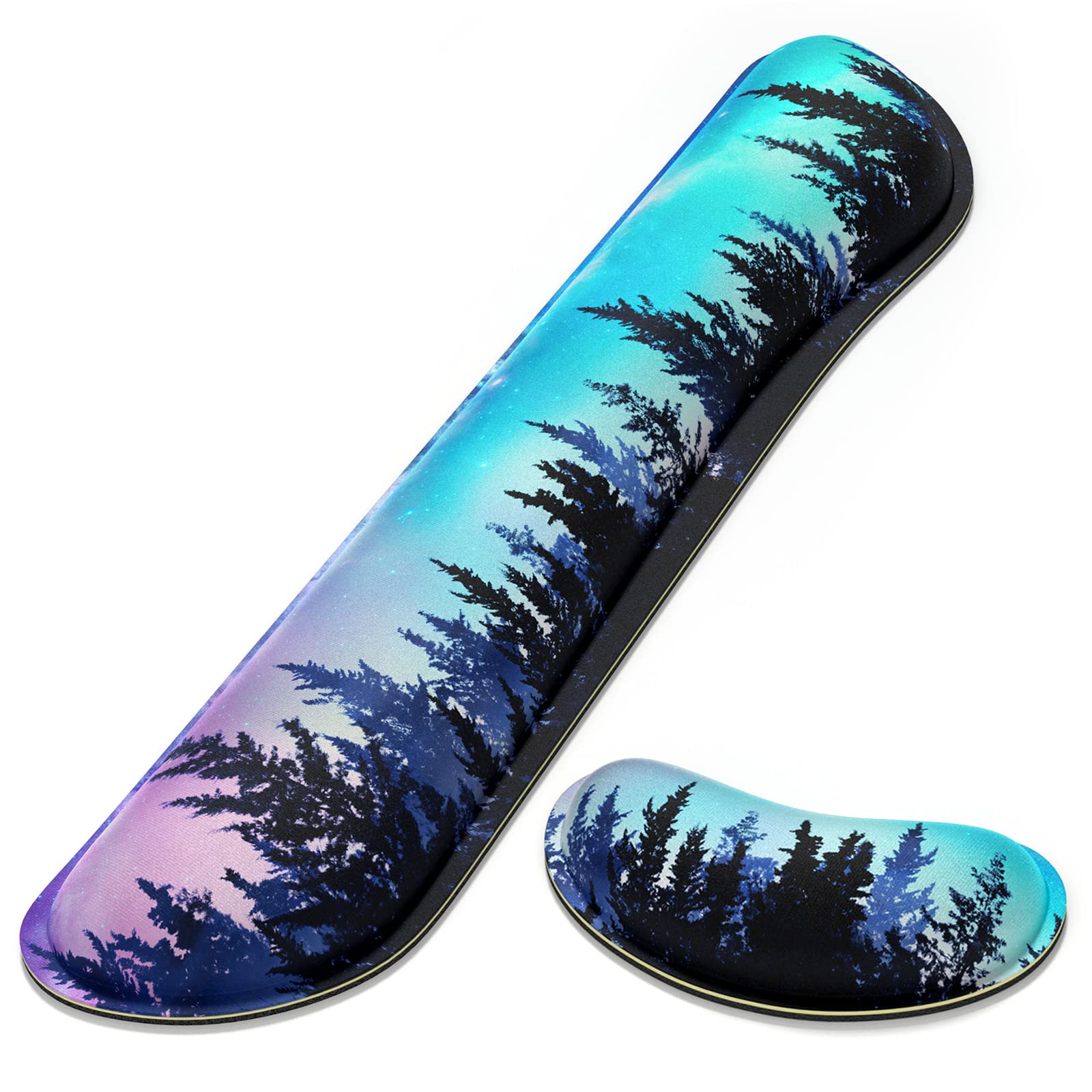 Dapesuom Enlarge Keyboard Wrist Rest, Memory Foam Wrist Cushion for Desk Mats Support, Cute Typing Pain Relief Keyboard Mouse Pad Rests Set with