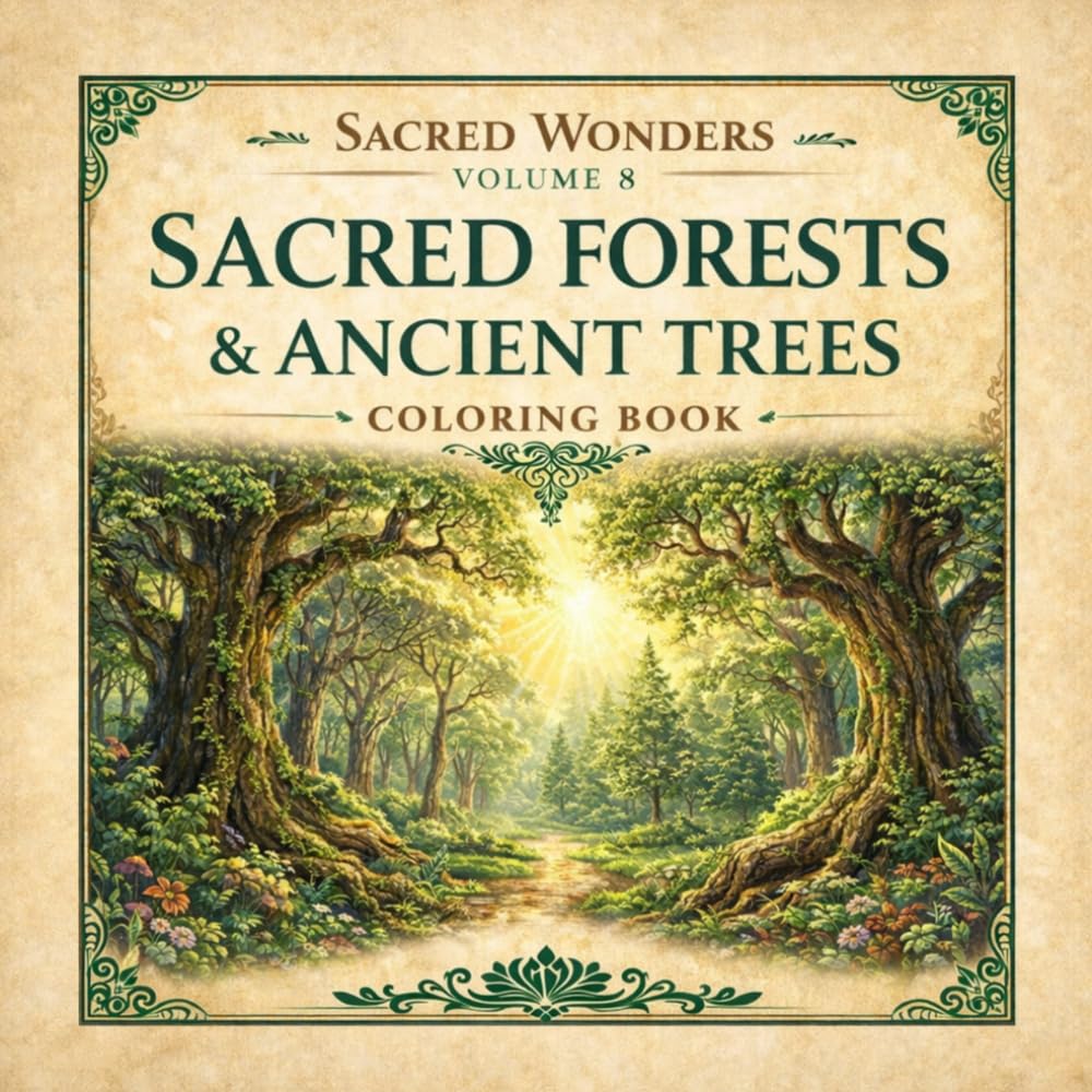 Sacred Wonders Volume 8: Sacred Forests & Ancient Trees Coloring Book (Sacred Wonders Coloring Book Series)