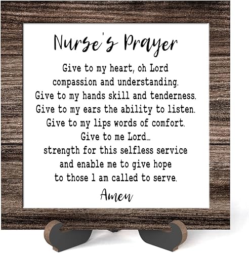 Letrero de madera con soporte, regalos para enfermera, placa de madera inspiradora decoración para el cuidado de la salud mental decoración del