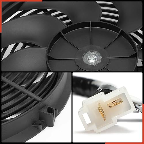 Miniatura 8 de A-Premium Ventilador de radiador eléctrico de 14 pulgadas, 14 pulgadas, 2250 mh, 12 V 90 W con kit de relé de interruptor de cableado del termostato