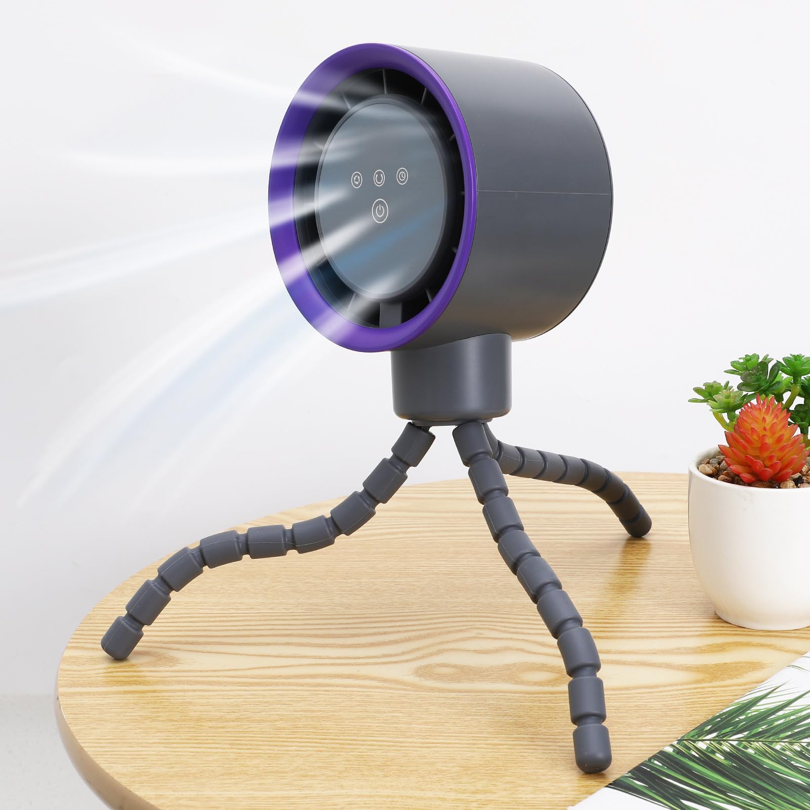 Kichvoe Ventilatore portatile per passeggino, ventilatore a clip a 360 gradi, silenzioso ricaricabile, per tapis, bici e viaggi