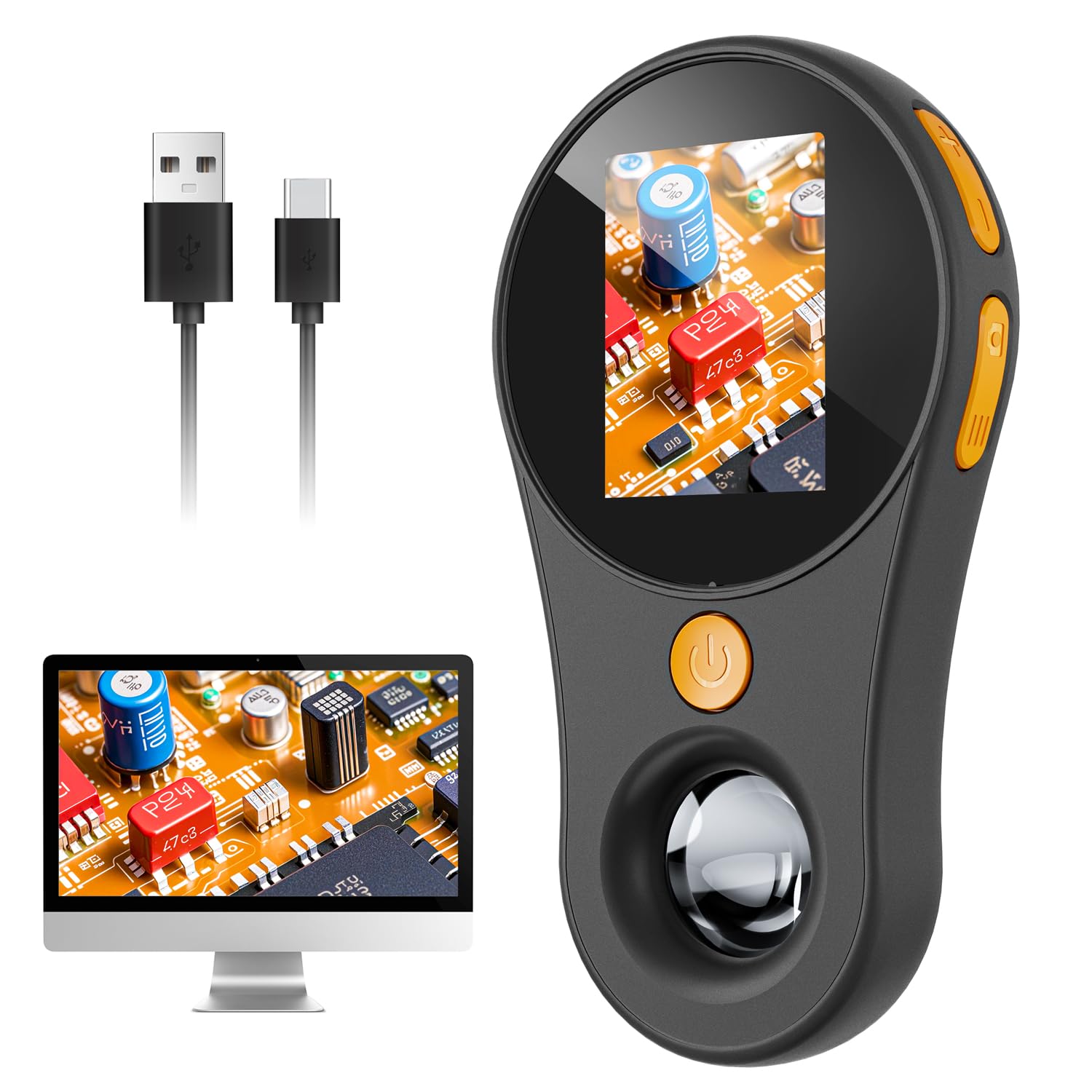 Handheld Digital Microscope for Kids Adults, SKYBASIC 500X Coin Microscopes Magnifying Glass, 2" Screen Portable Pocket Soldering Microscope Camera, Children Science Educational Fun Birthday Gift Toys