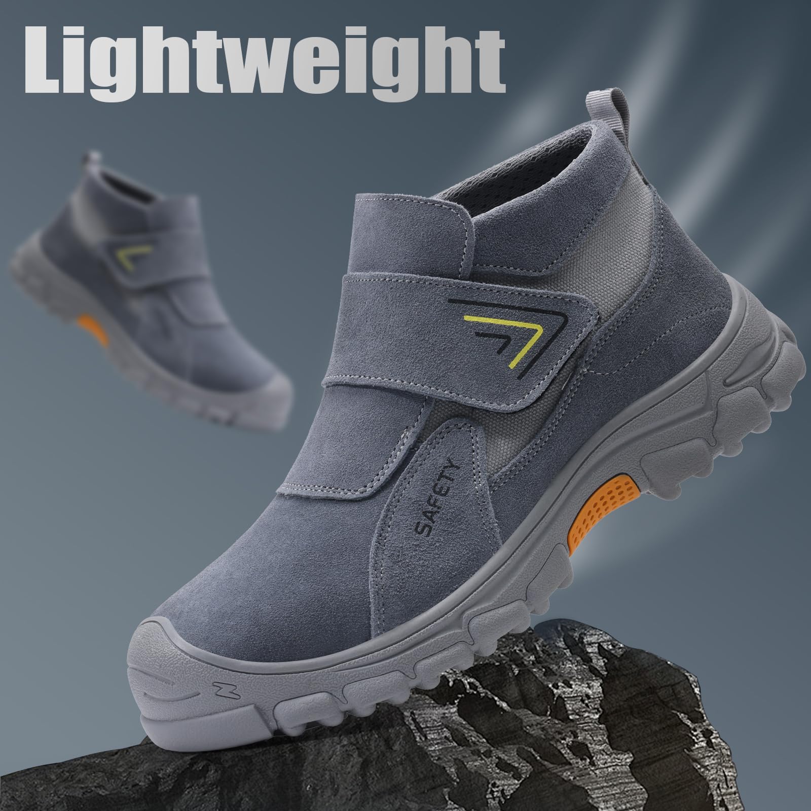 LAoutun Scarpe Antinfortunistiche da Uomo, Scarpe da Lavoro da Uomo, con Punta in Acciaio, Scarpe da Lavoro Leggere, Abbigliamento da Lavoro