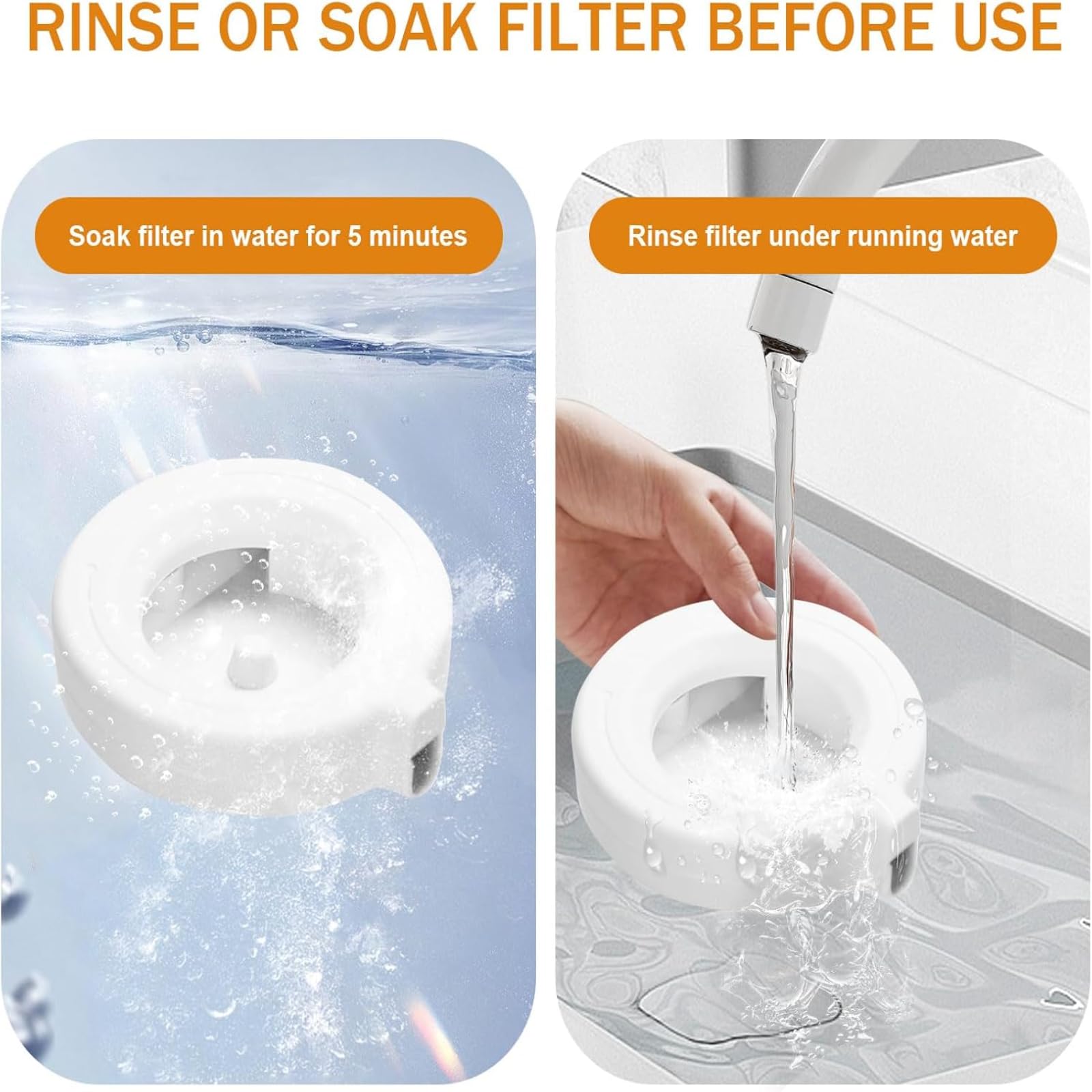8-Pack Filtres de Remplacement pour Fontaine à Eau Animaux Compagnie Compatible avec le Distributeur d Automatique RIZZARI Purification Triple Adoucit l Prolonge la Durée Vie du Dispositif Mainient de