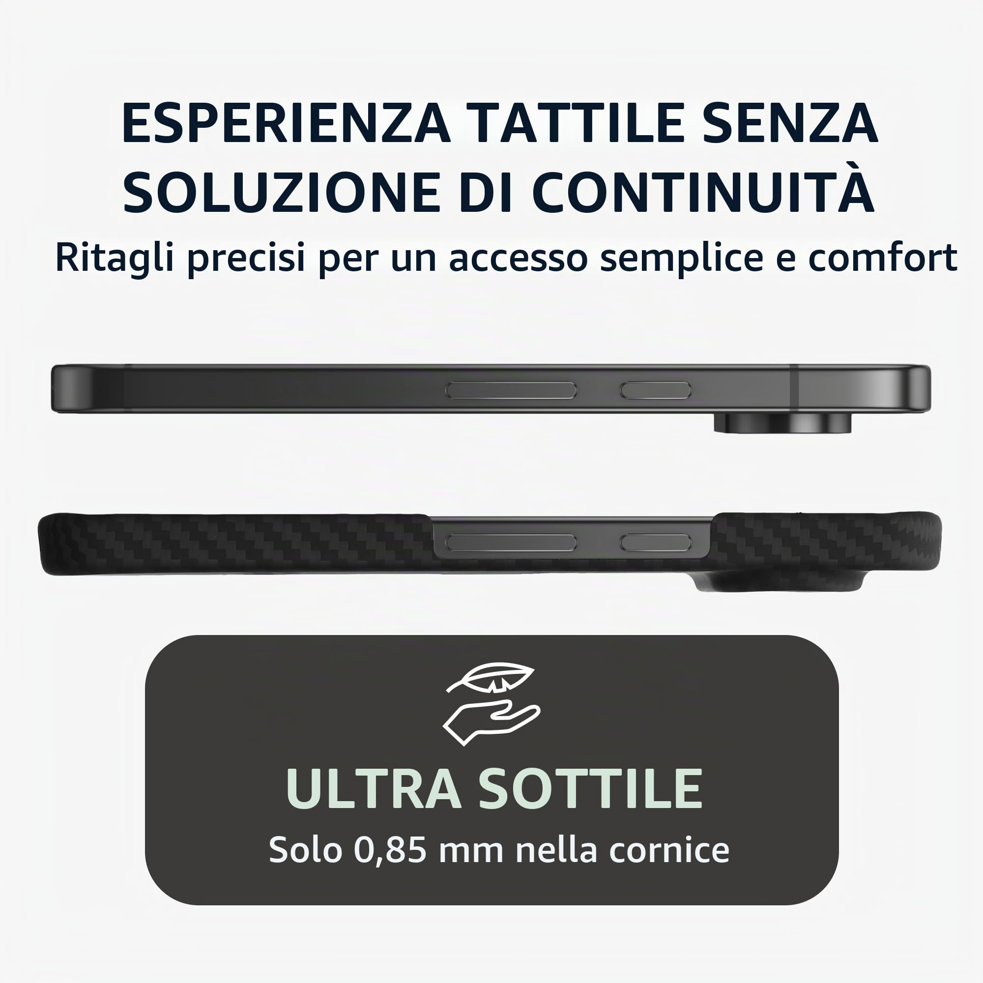 kalibri Custodia per Google Pixel 10 / Pixel 10 Pro Case - Cover Magnetica Rigida Ultrasottile in Fibra Aramidica - Custodia Smartphone Compatibile con MagSafe - nero