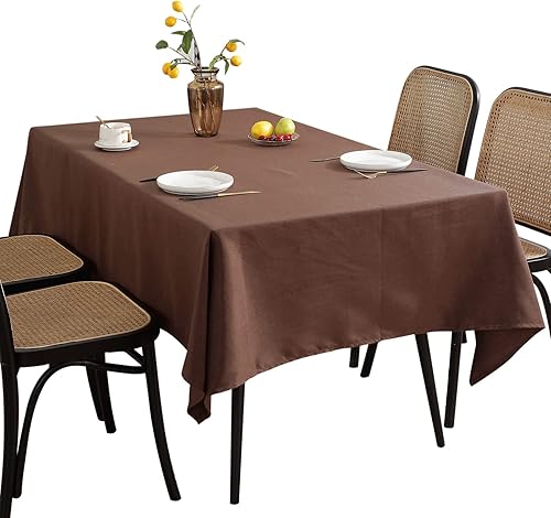 Mantel rectangular de lino de algodón, impermeable y a prueba de derrames, estilo nórdico, suave y resistente a las arrugas, mantel de tela natural