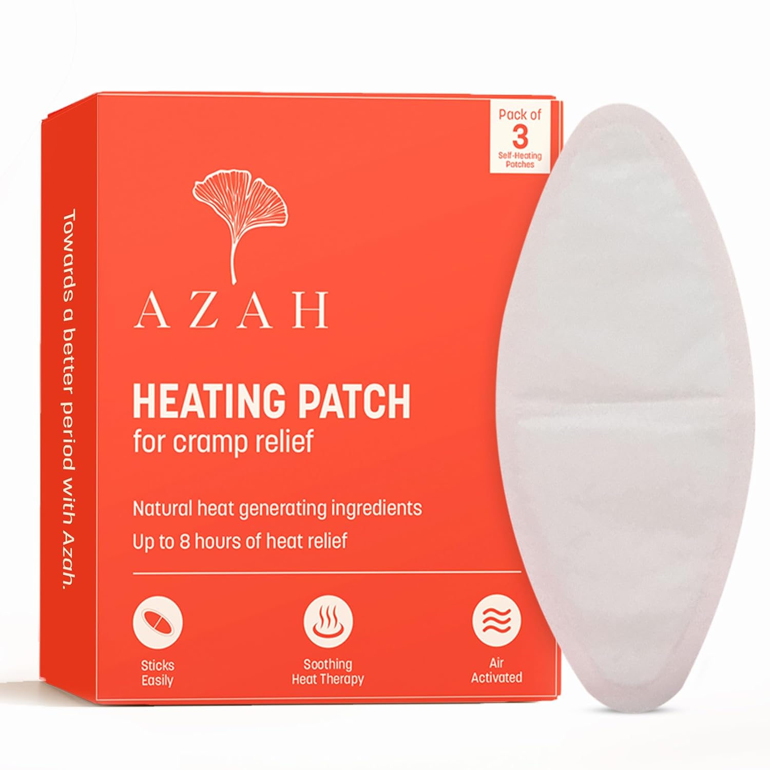 AZAH Period Pain Relief Heat Patches Pack of 3 For Period Pain and