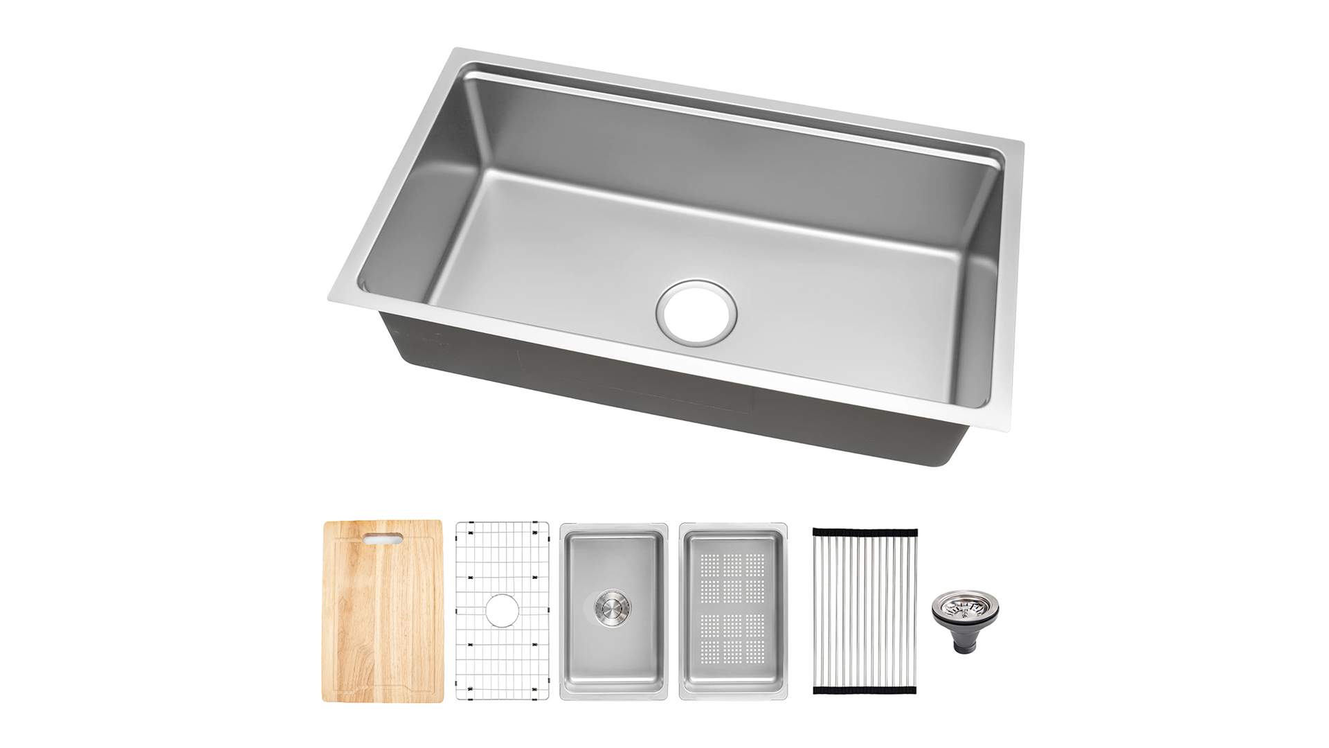 GZOII Stainless Steel Undermount Kitchen Sink, Modern Single