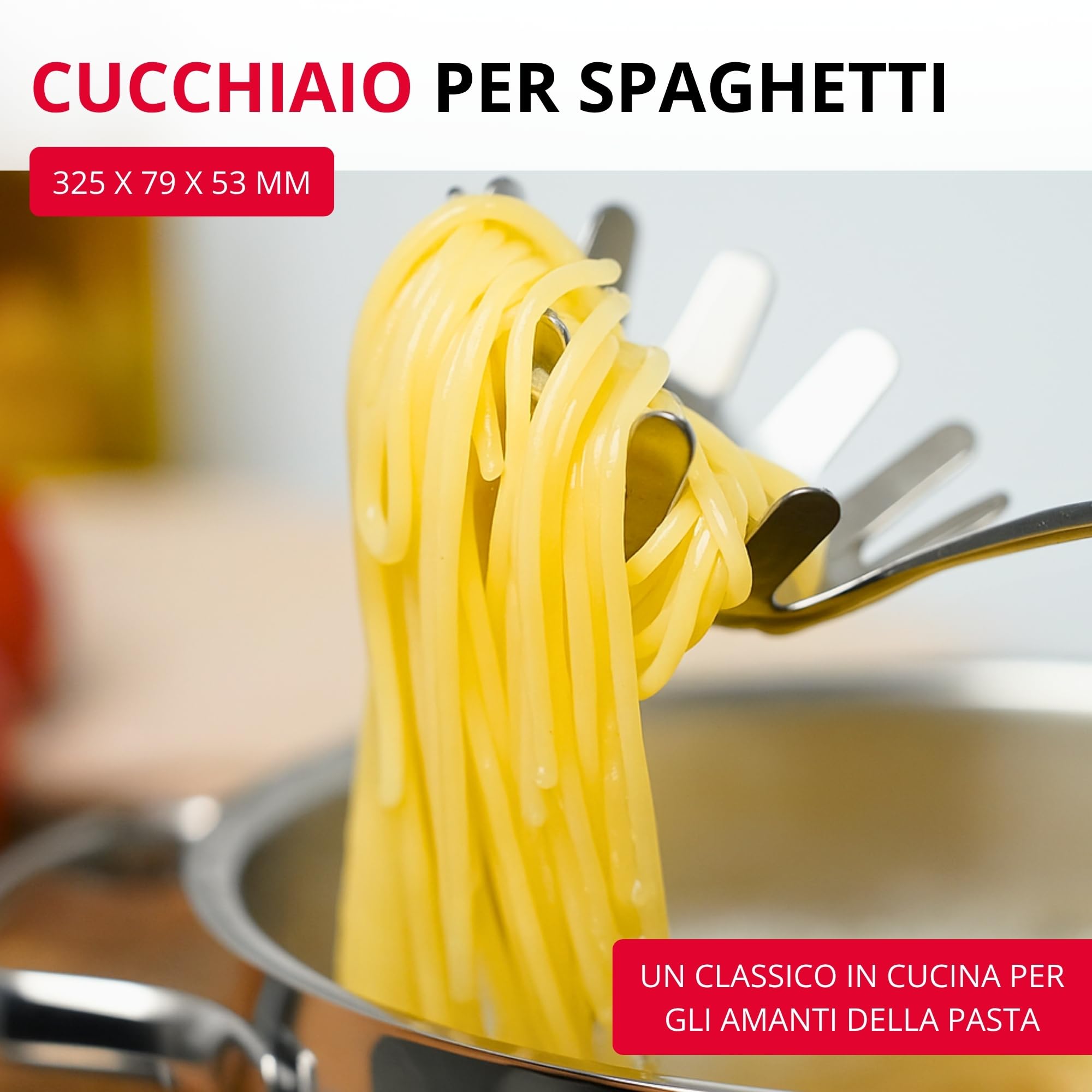 Westmark Cucchiaio per spaghetti, 32,5 cm, in acciaio inox, Glory, argento, 18552270