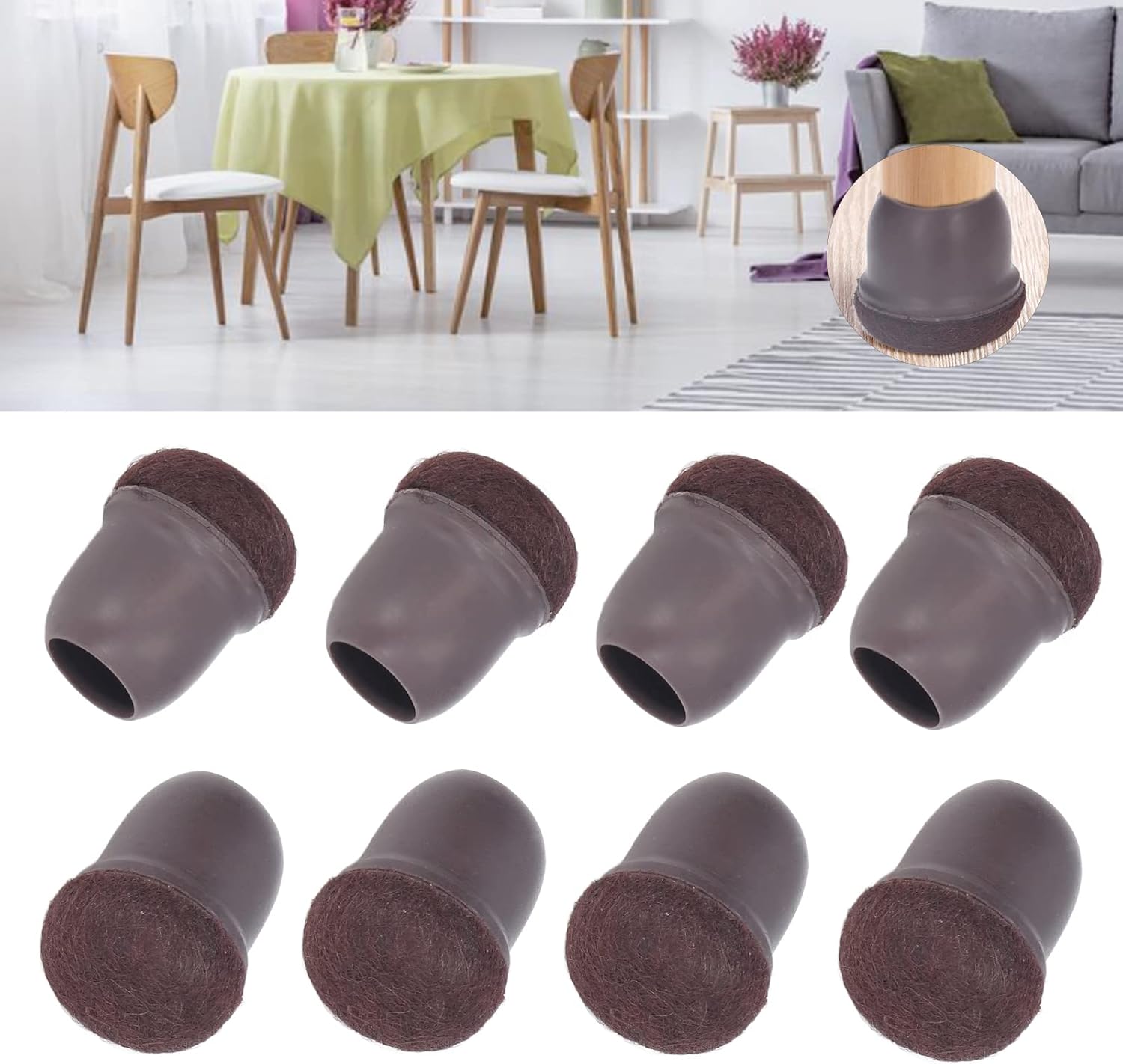 Chair Foot Pad, Chair Leg Protector Scratch Resistant TPE Noise Cancellation for Home Use