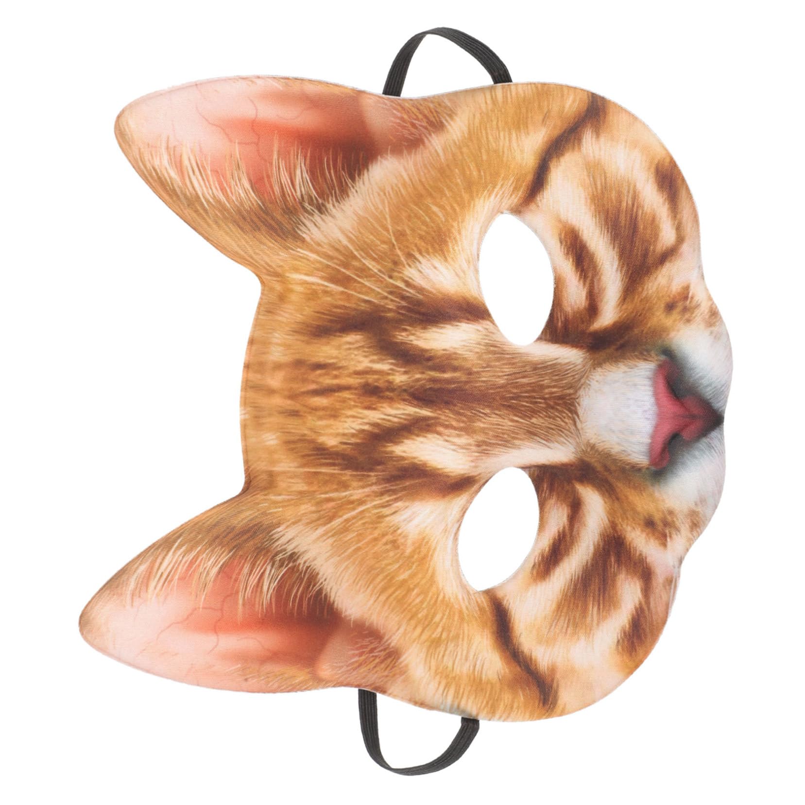 GAROZATION 1pc Colored Cat Mask Half Eyes for Halloween Costume Masquerade Orange Cat Style