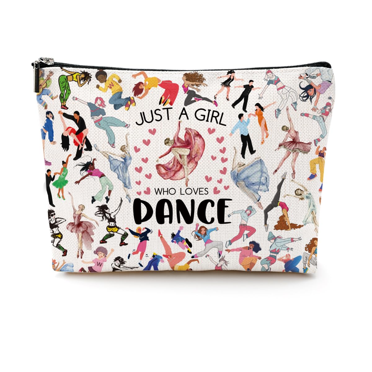 CQM Dance Makeup Bag for Girls Dancer Recital Gift, Thank You Gifts Cosmetic Toiletry Bag with Zipper Pouch Dance Gift for Women, Sister, Lover, Teacher, Friendship, Christmas Secret Santa Gifts